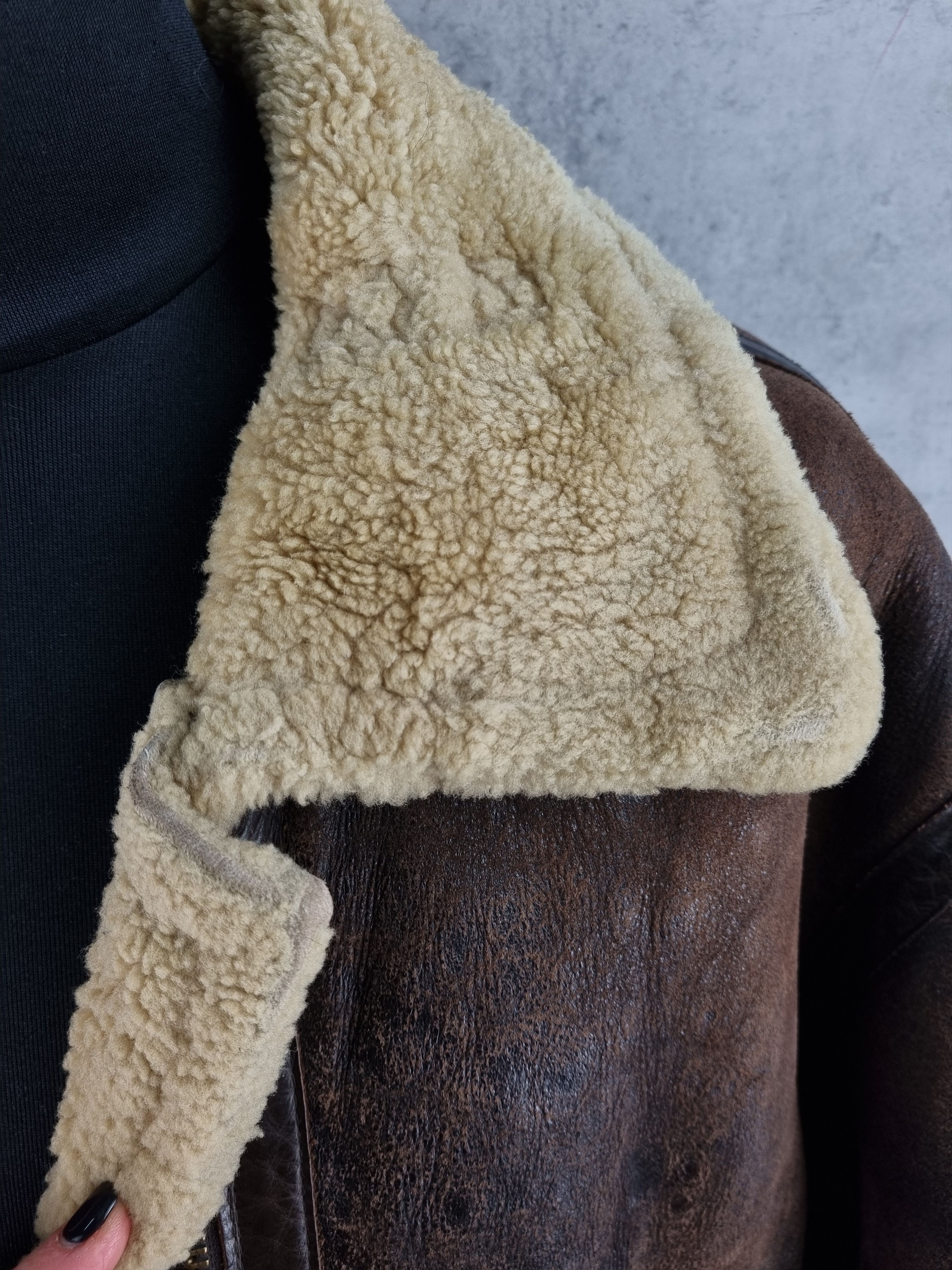 Genuine Leather × Leather 90s Vintage KUDSAK Shearling Aviator Leather Jacket Size US XL / EU 56 / 4 - 16 Thumbnail