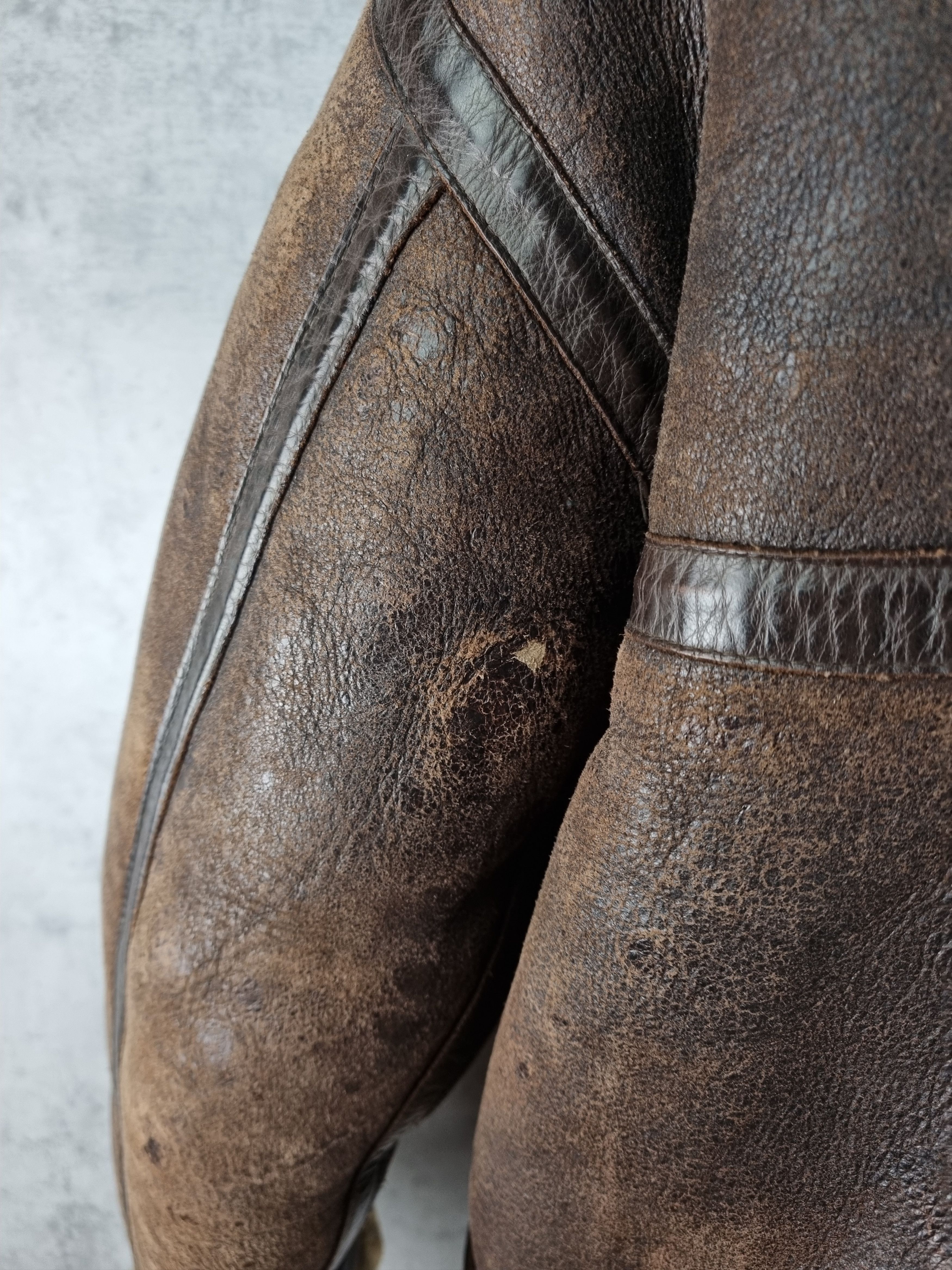 Genuine Leather × Leather 90s Vintage KUDSAK Shearling Aviator Leather Jacket Size US XL / EU 56 / 4 - 19 Thumbnail