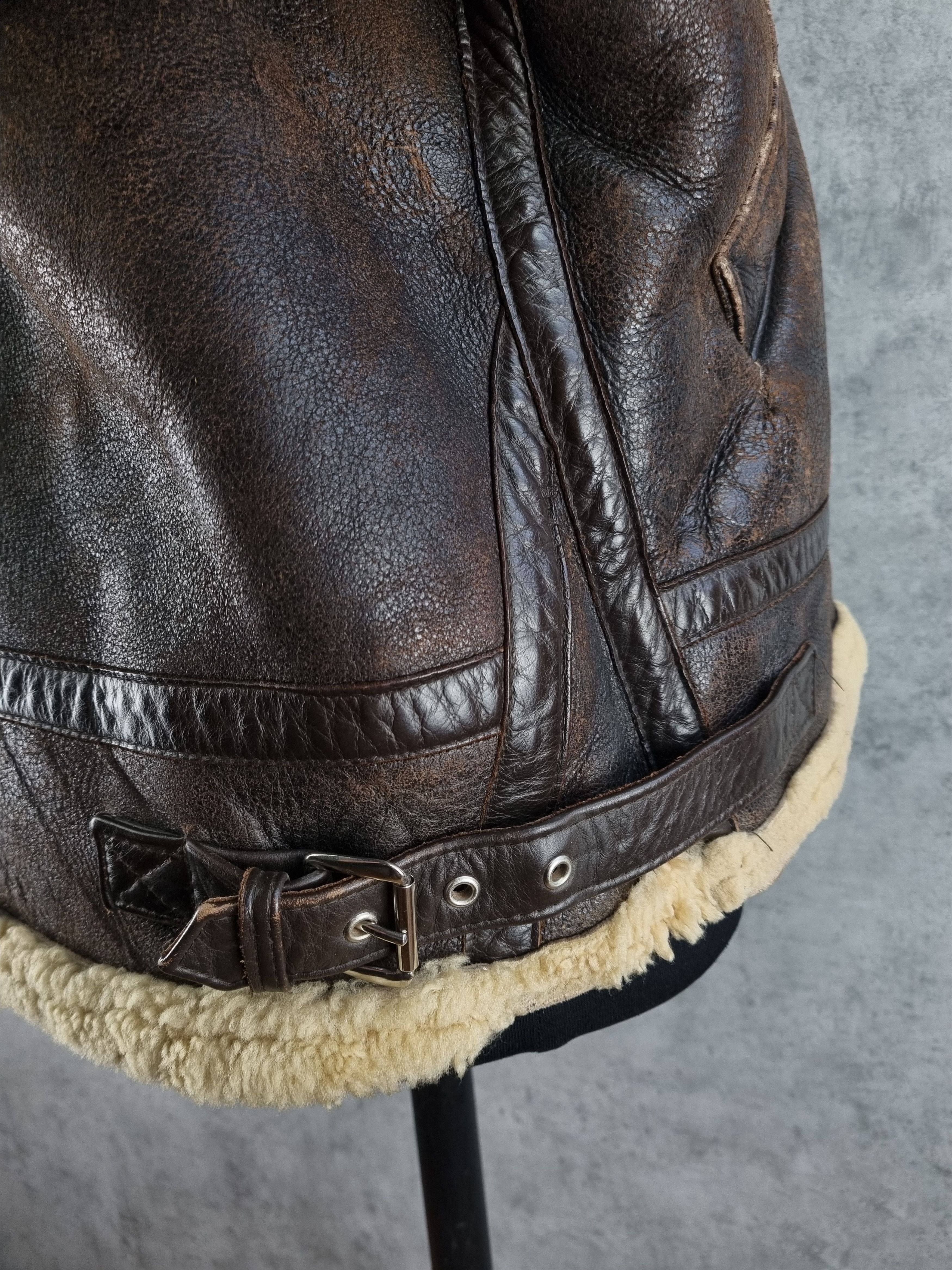 Genuine Leather × Leather 90s Vintage KUDSAK Shearling Aviator Leather Jacket Size US XL / EU 56 / 4 - 15 Thumbnail