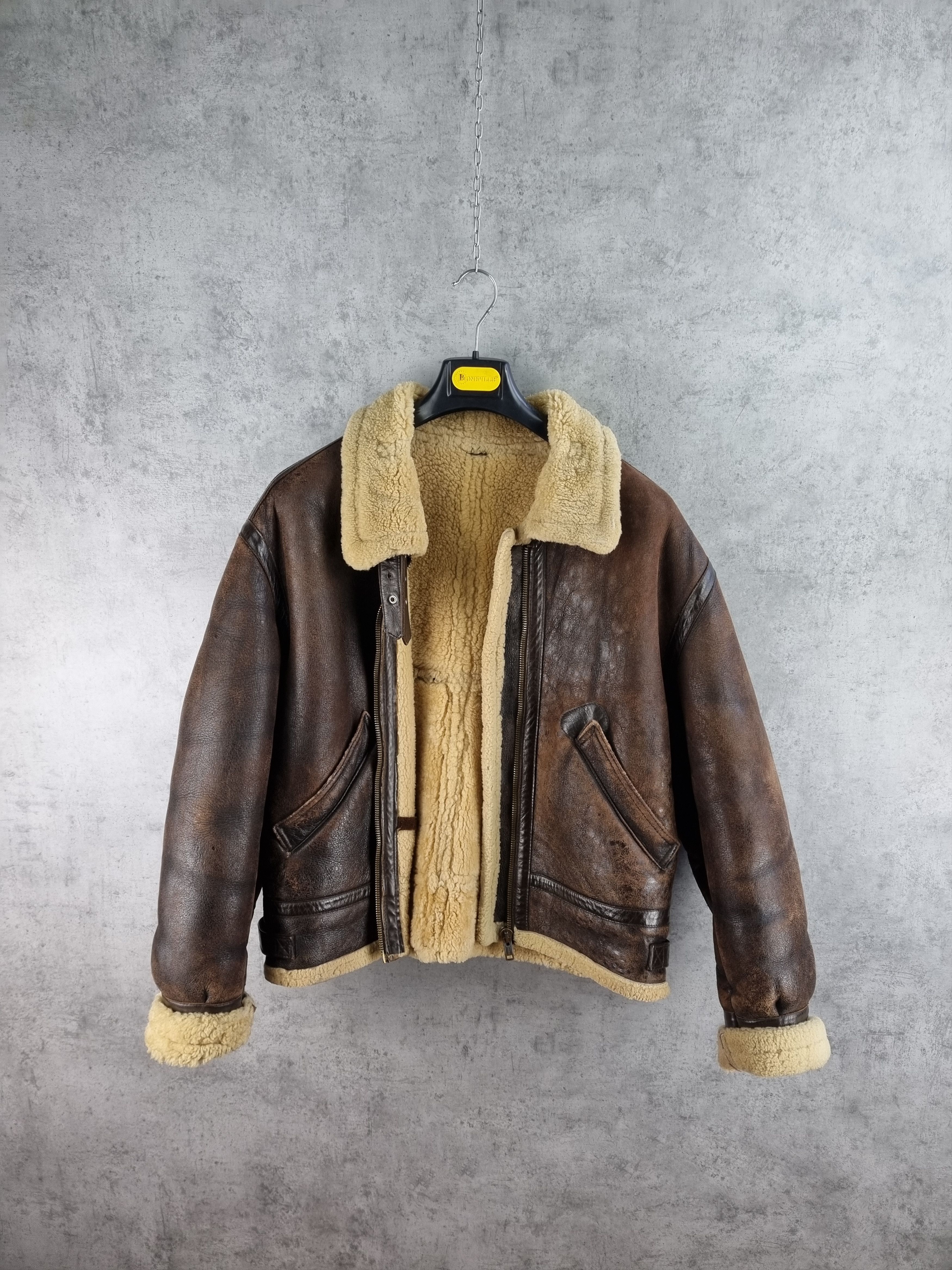 Genuine Leather × Leather 90s Vintage KUDSAK Shearling Aviator Leather Jacket Size US XL / EU 56 / 4 - 3 Thumbnail