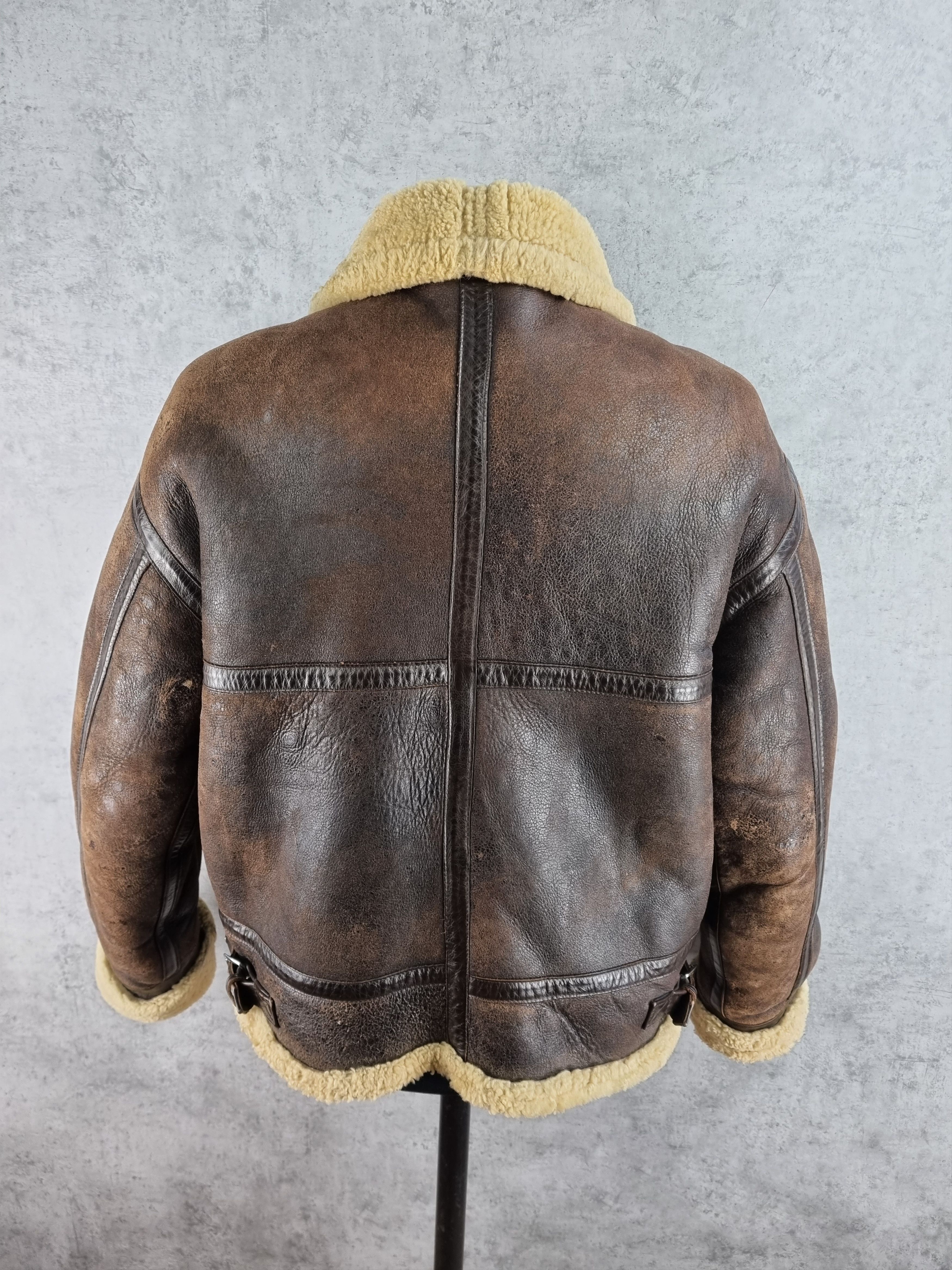 Genuine Leather × Leather 90s Vintage KUDSAK Shearling Aviator Leather Jacket Size US XL / EU 56 / 4 - 10 Thumbnail