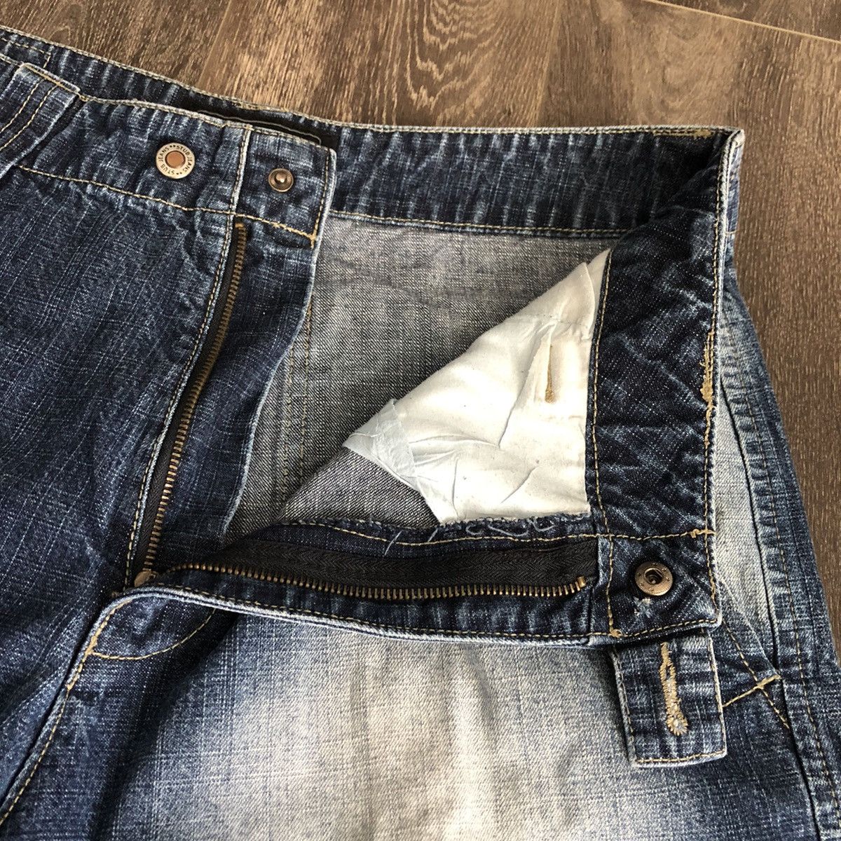Vintage Vintage 1990s Stub Cargo Knee Pocket Baggy Denim Jeans 36x33 Size US 36 / EU 52 - 9 Thumbnail