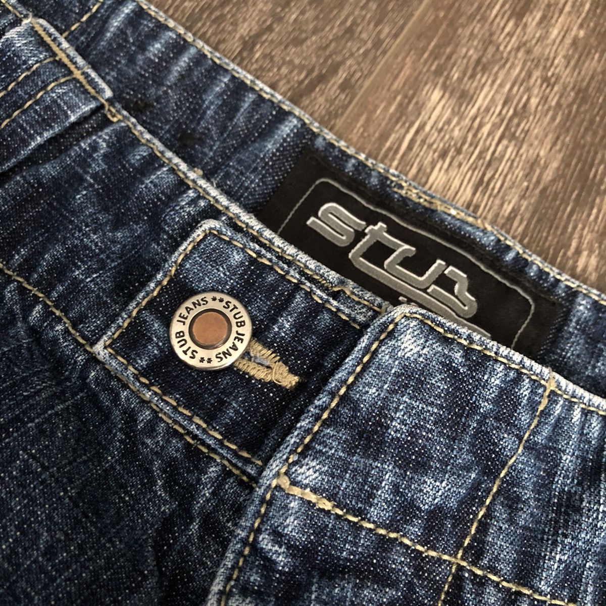 Vintage Vintage 1990s Stub Cargo Knee Pocket Baggy Denim Jeans 36x33 Size US 36 / EU 52 - 8 Thumbnail