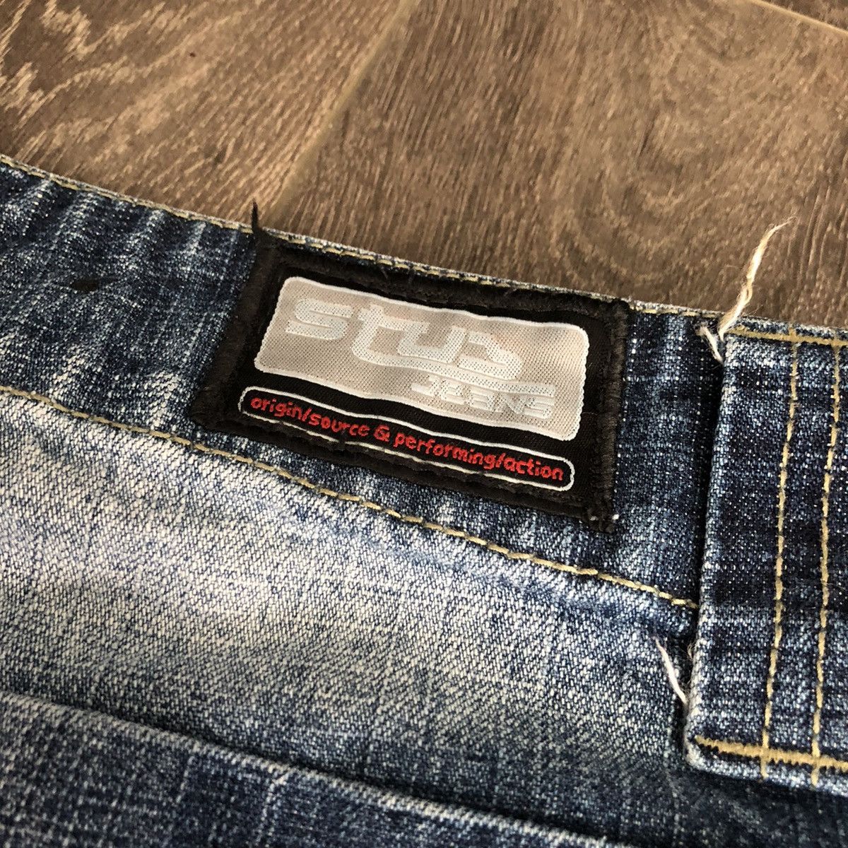 Vintage Vintage 1990s Stub Cargo Knee Pocket Baggy Denim Jeans 36x33 Size US 36 / EU 52 - 5 Thumbnail