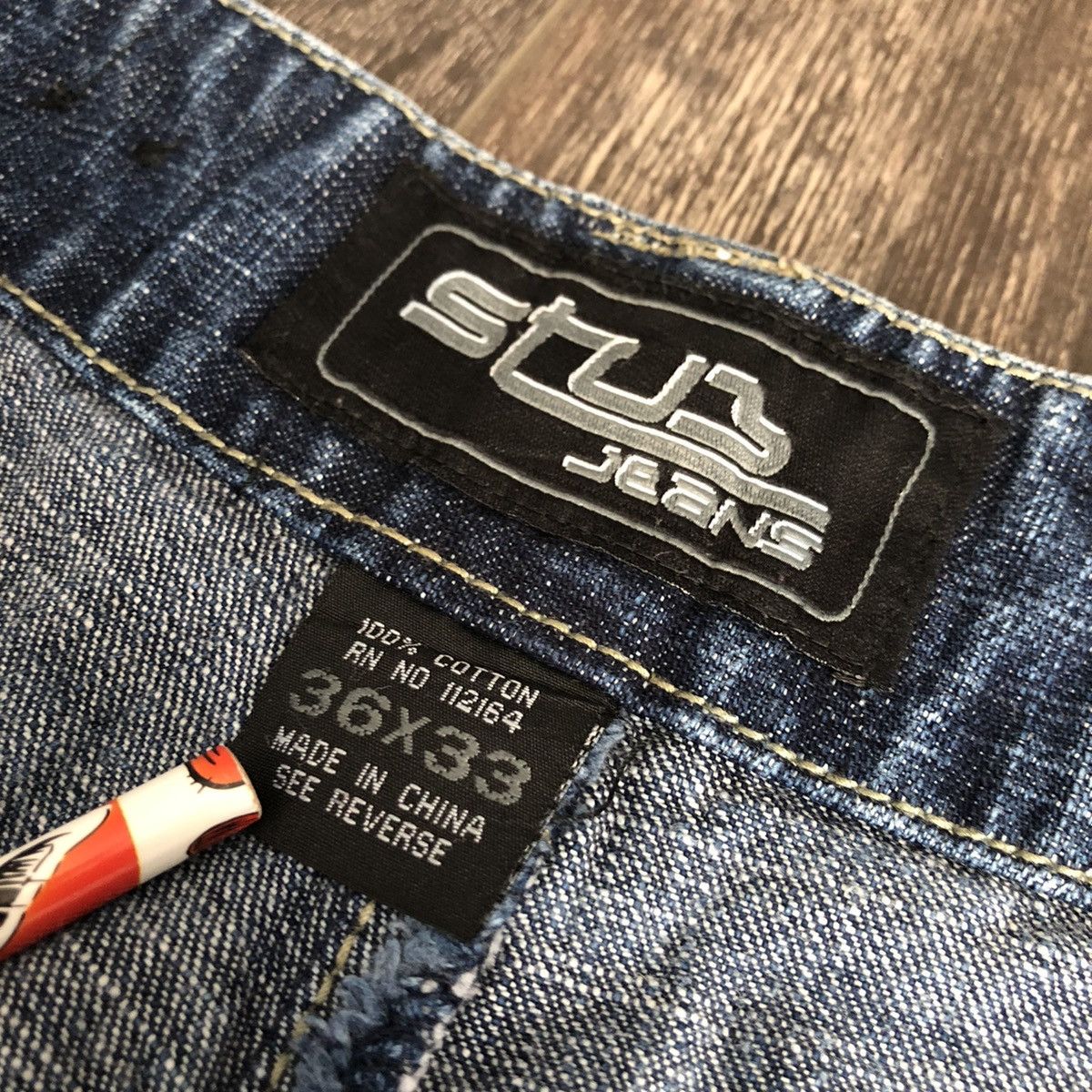 Vintage Vintage 1990s Stub Cargo Knee Pocket Baggy Denim Jeans 36x33 Size US 36 / EU 52 - 10 Thumbnail