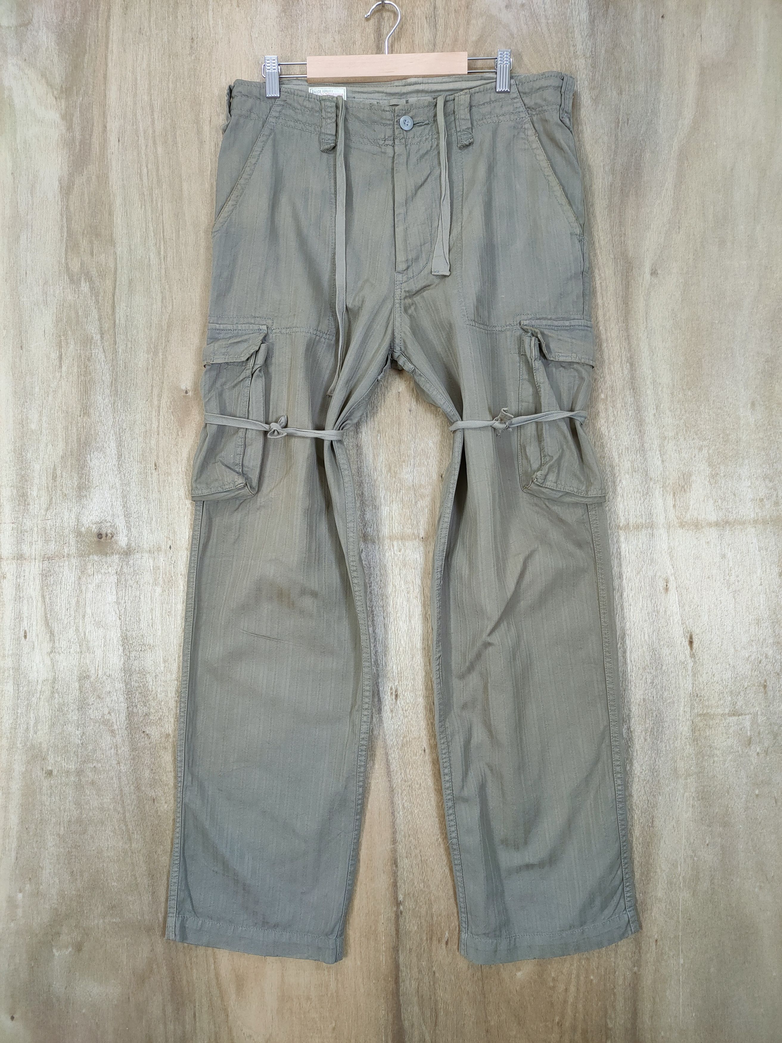 Japanese Brand × Vintage VINTAGE FUSURE FADED BONDAGE CARGO PANTS Size US 34 / EU 50 - 2 Thumbnail
