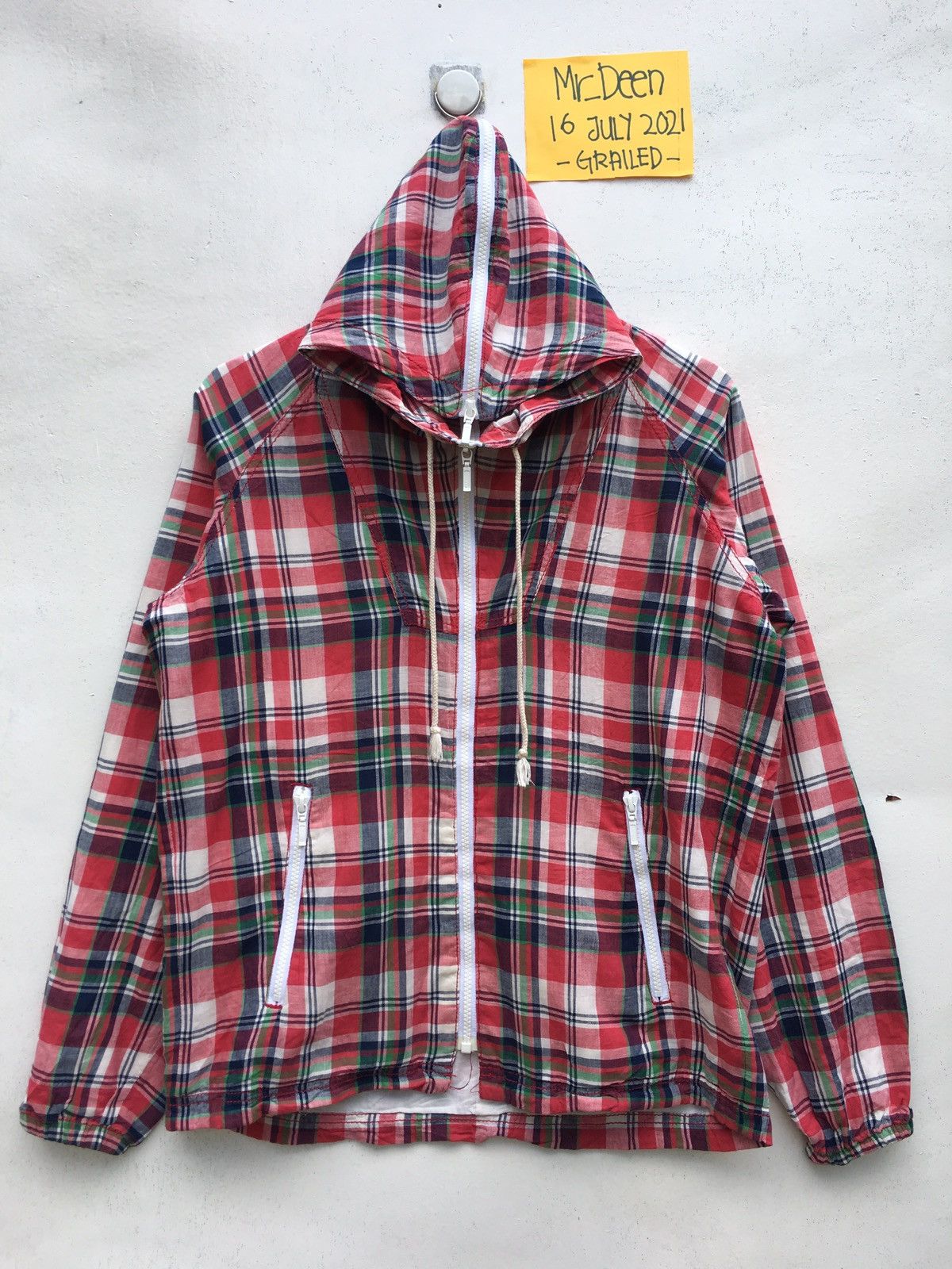 Beams Plus Vintage BEAMS Checkered Cotton Zip Up Hoodie Size US M / EU 48-50 / 2 - 1 Thumbnail