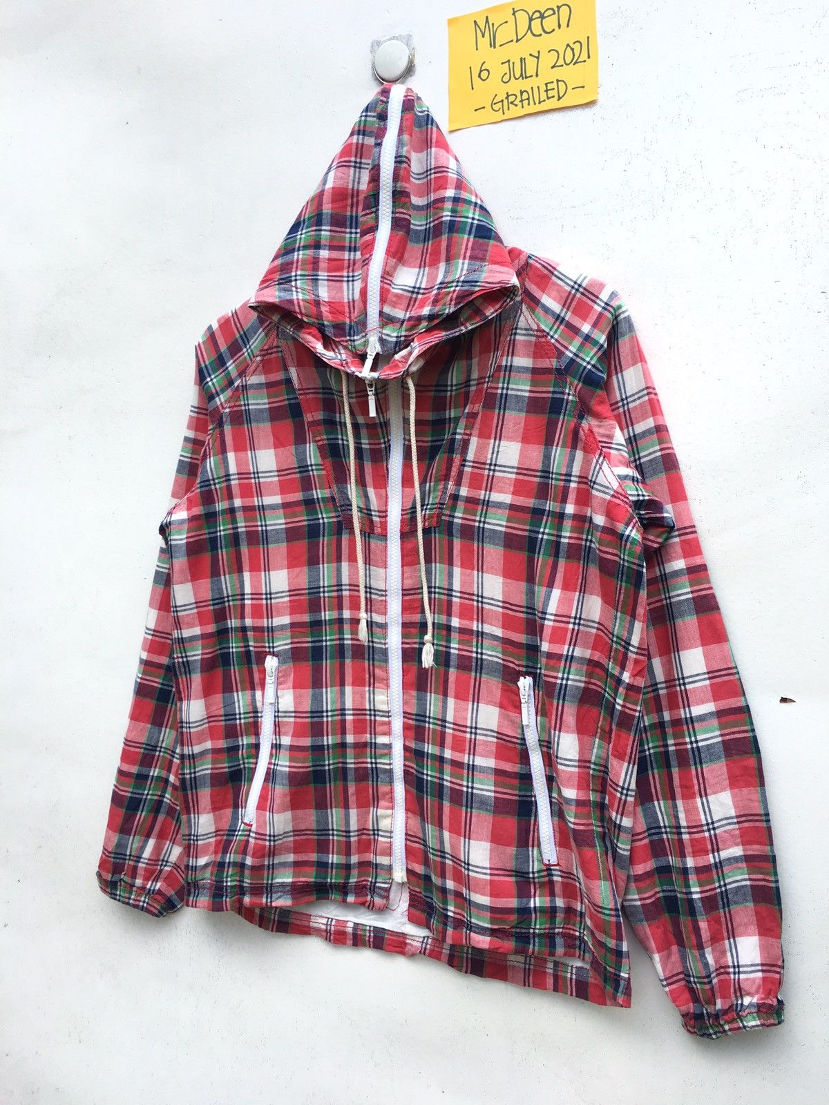 Beams Plus Vintage BEAMS Checkered Cotton Zip Up Hoodie Size US M / EU 48-50 / 2 - 3 Thumbnail