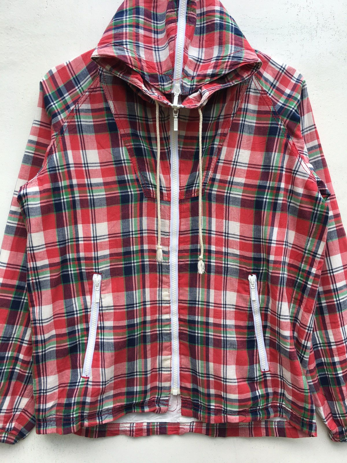 Beams Plus Vintage BEAMS Checkered Cotton Zip Up Hoodie Size US M / EU 48-50 / 2 - 4 Thumbnail