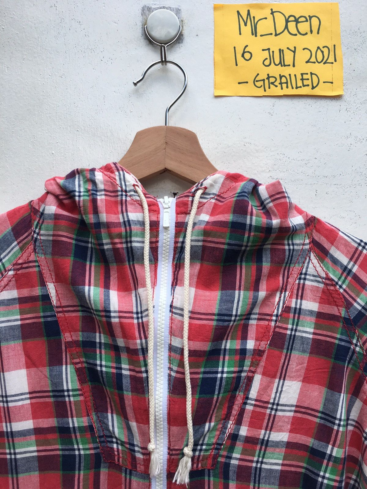 Beams Plus Vintage BEAMS Checkered Cotton Zip Up Hoodie Size US M / EU 48-50 / 2 - 5 Thumbnail