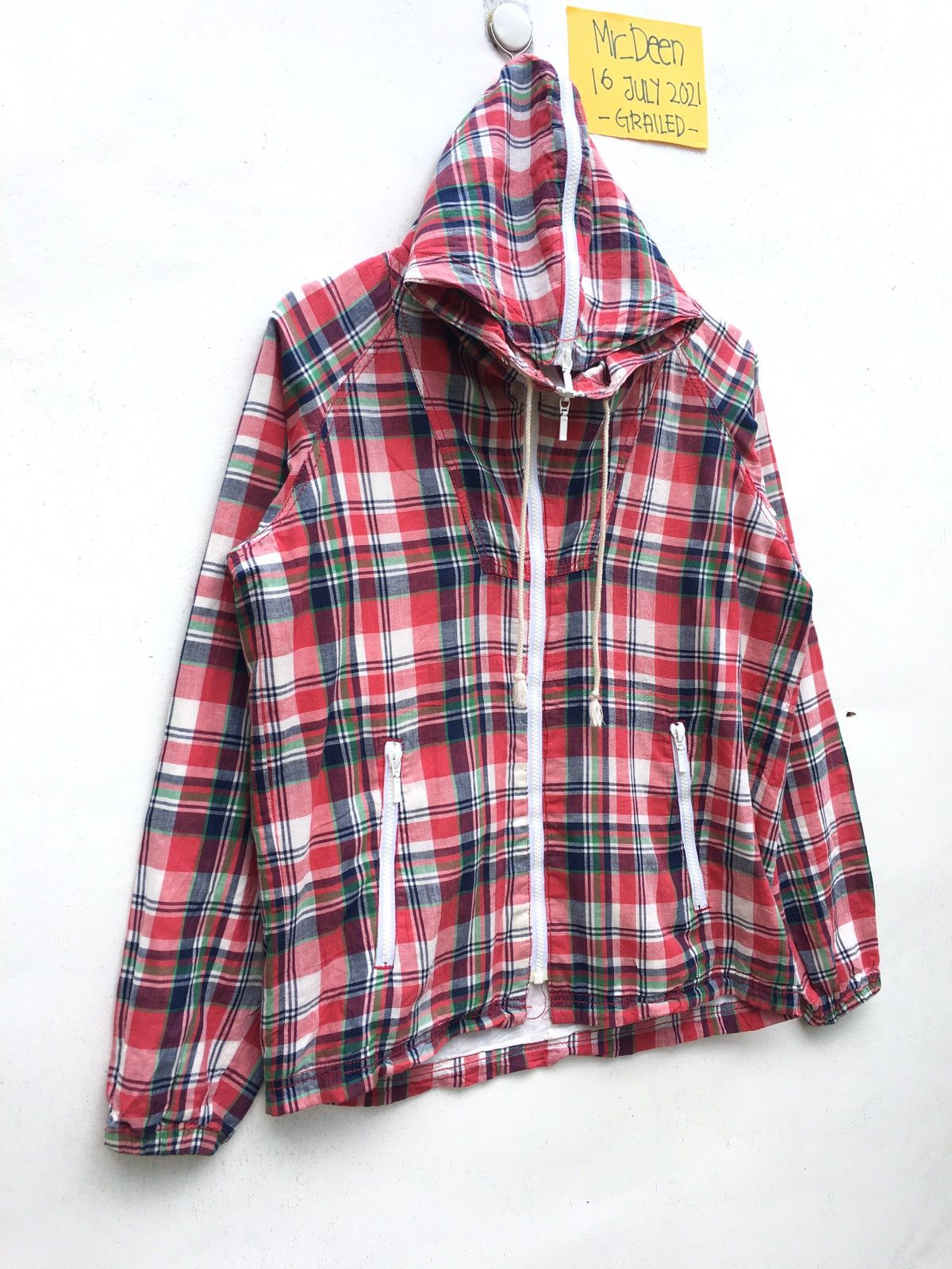 Beams Plus Vintage BEAMS Checkered Cotton Zip Up Hoodie Size US M / EU 48-50 / 2 - 2 Thumbnail