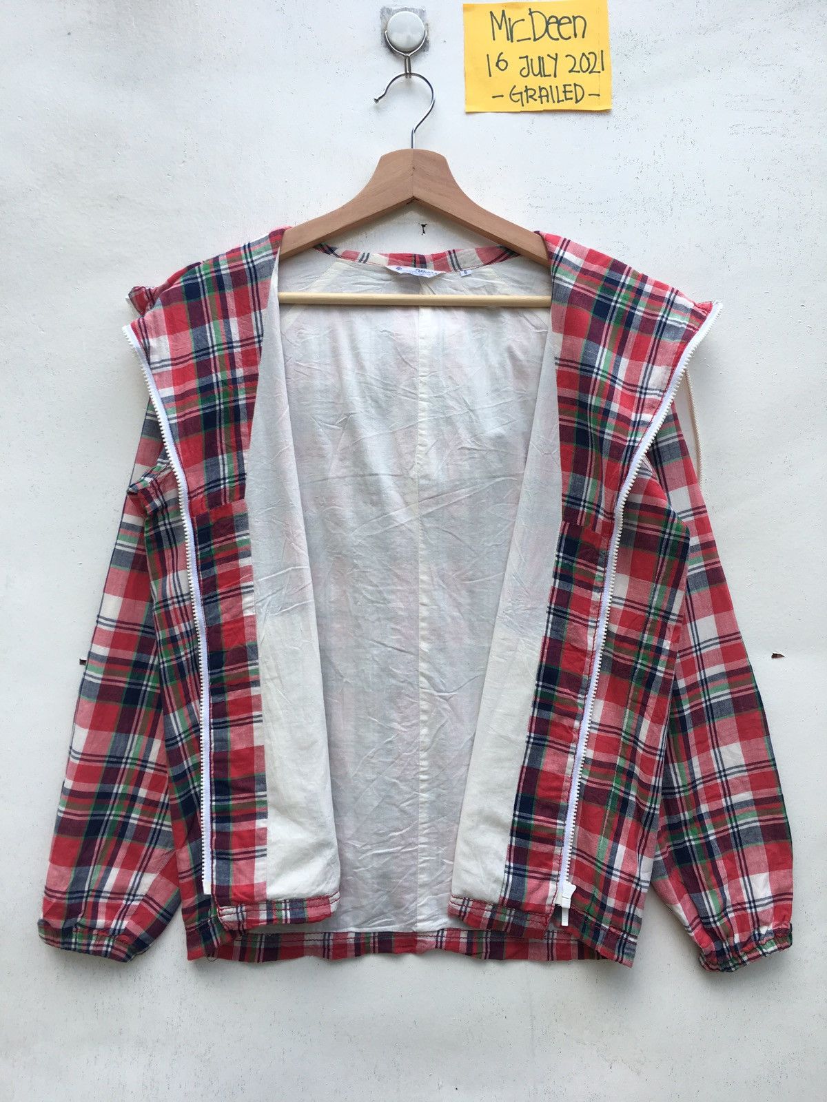 Beams Plus Vintage BEAMS Checkered Cotton Zip Up Hoodie Size US M / EU 48-50 / 2 - 11 Thumbnail