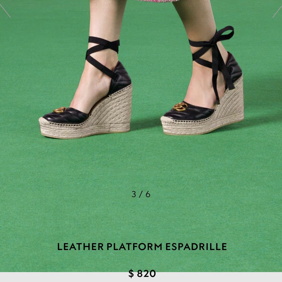 gucci green leather platform espadrille lace up wedges