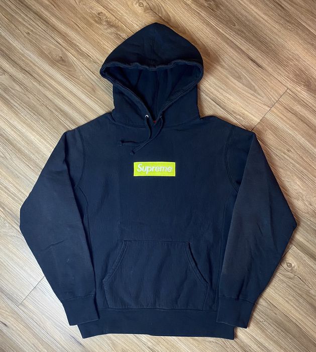 Supreme Supreme 2017 Box Logo Hoodie Lime on Black Grailed