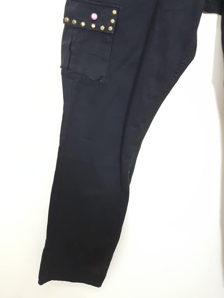 Japanese Brand Double Waisted Studded Cargo Streetwear Style Pants Size US 31 - 7 Thumbnail