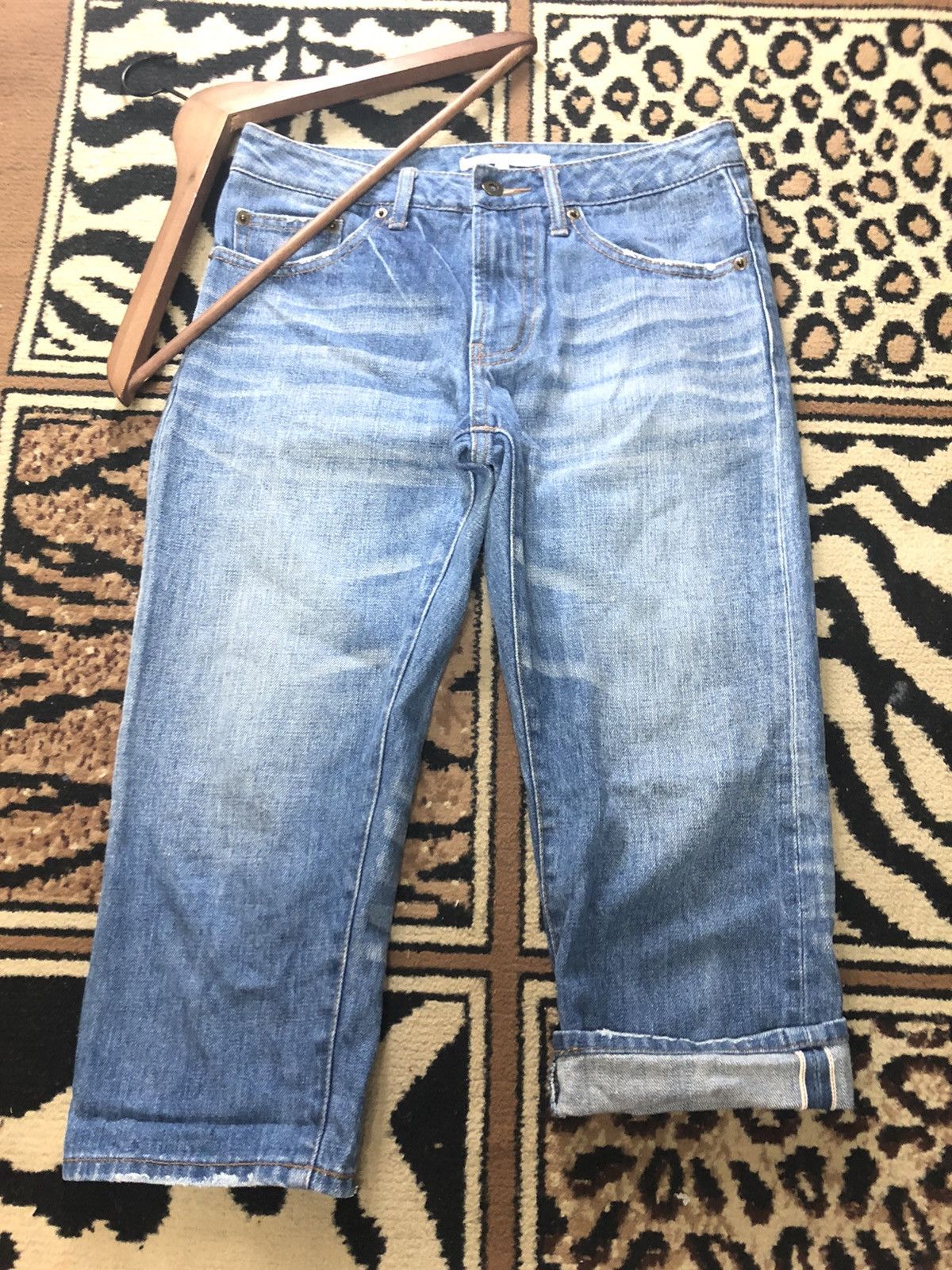 Japanese Brand × Salvage VINTAGE SLEVEDGE SPICKANDSPAN QUARTER SHORT BLUE WASH DENIM Size US 28 / EU 44 - 1 Thumbnail