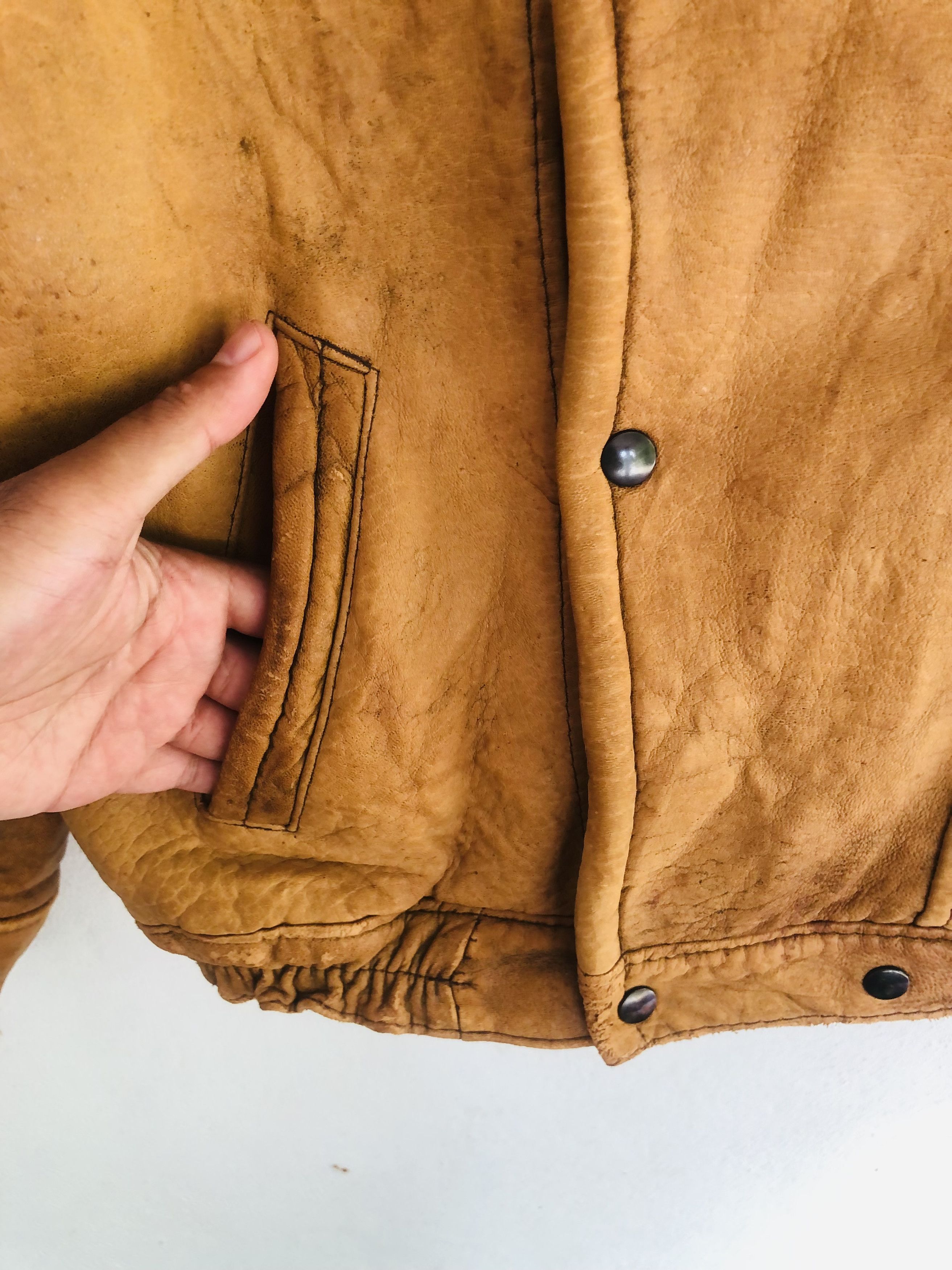 Japanese Brand × Vintage Vintage Real Leather Jacket Travis Scott Fashion Style Size US M / EU 48-50 / 2 - 4 Thumbnail