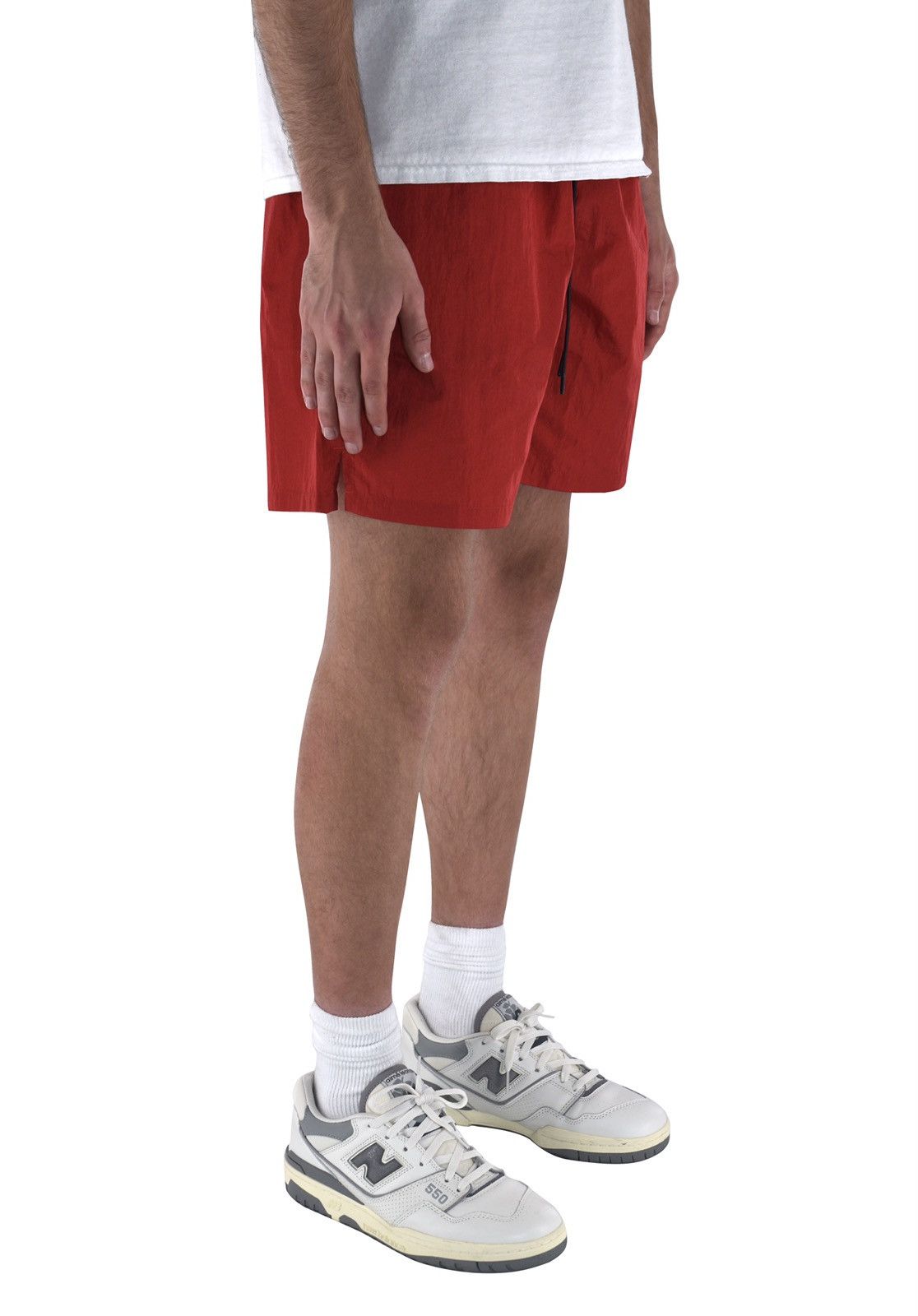 Vintage Crinkle Nylon Shorts Red L Size US 34 / EU 50 - 4 Thumbnail