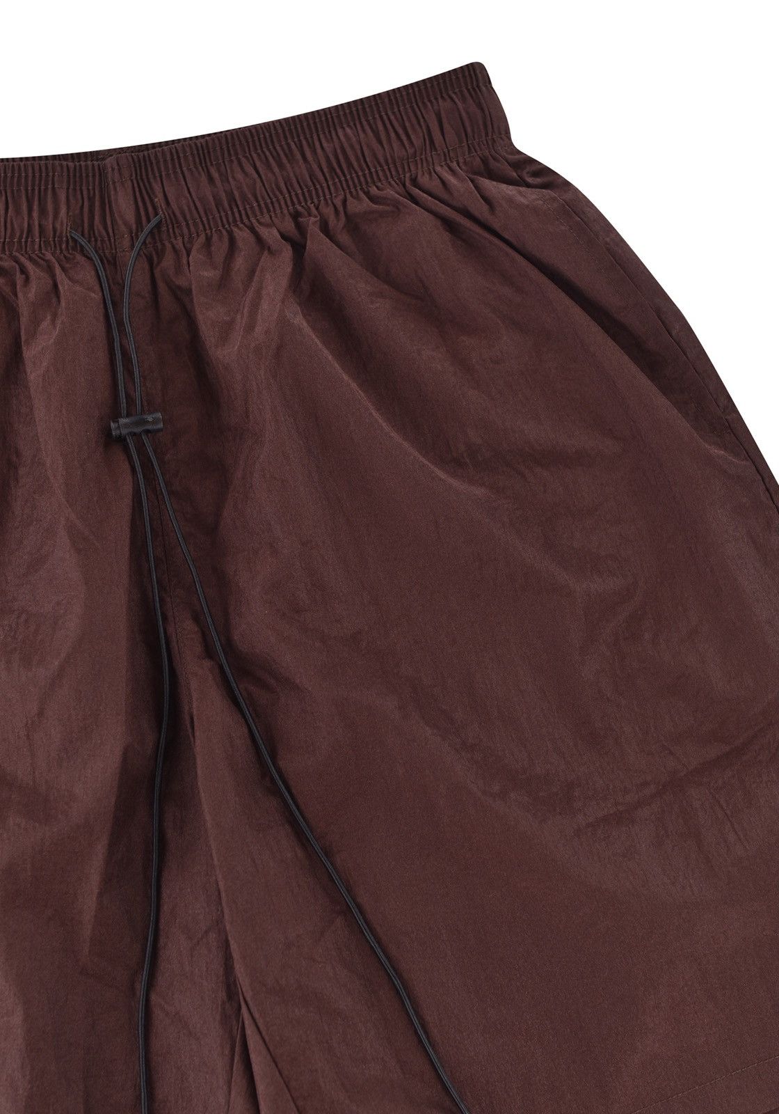 Vintage Crinkle Nylon Shorts Brown XXL Size US 38 / EU 54 - 3 Thumbnail