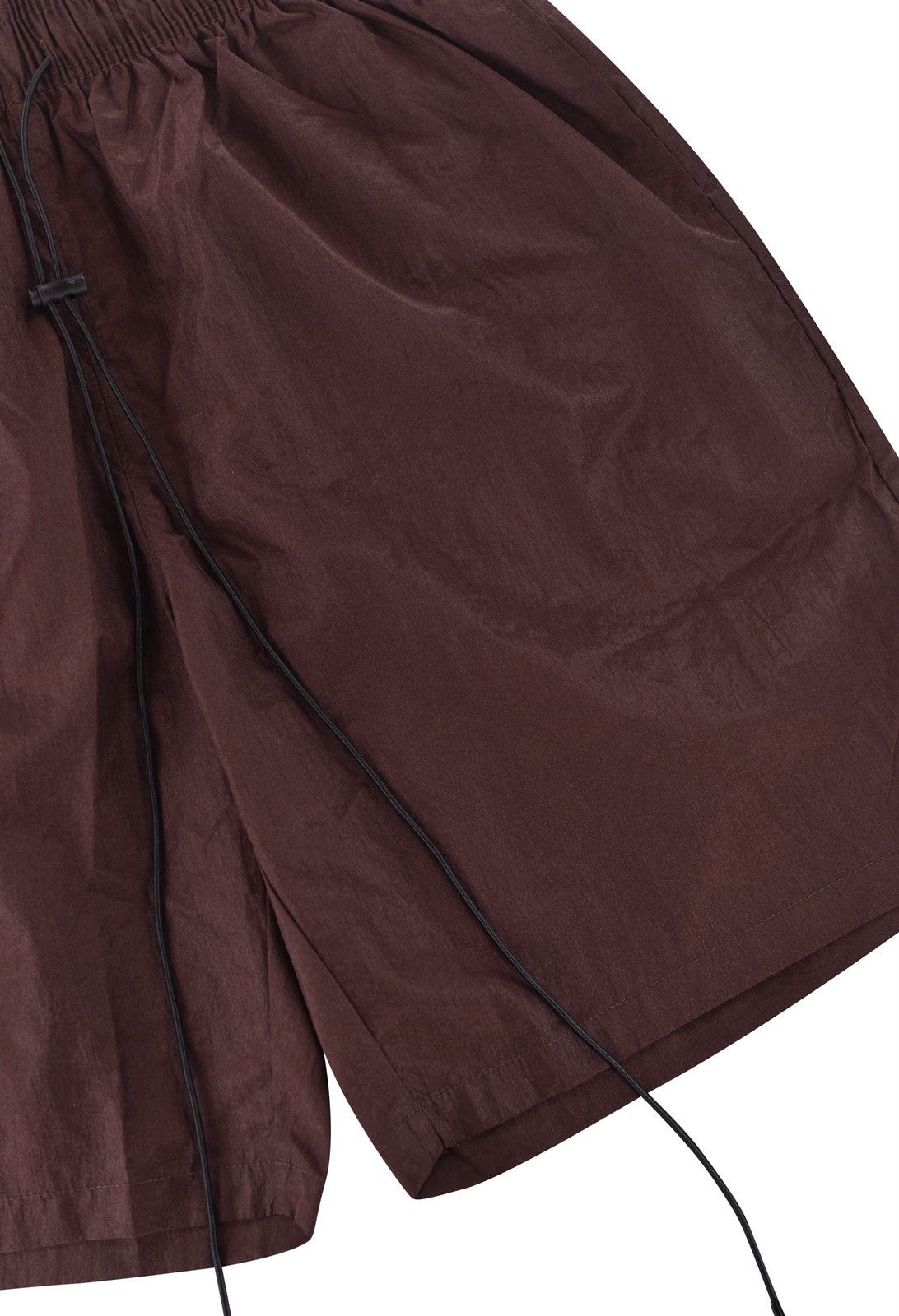 Vintage Crinkle Nylon Shorts Brown XXL Size US 38 / EU 54 - 2 Thumbnail