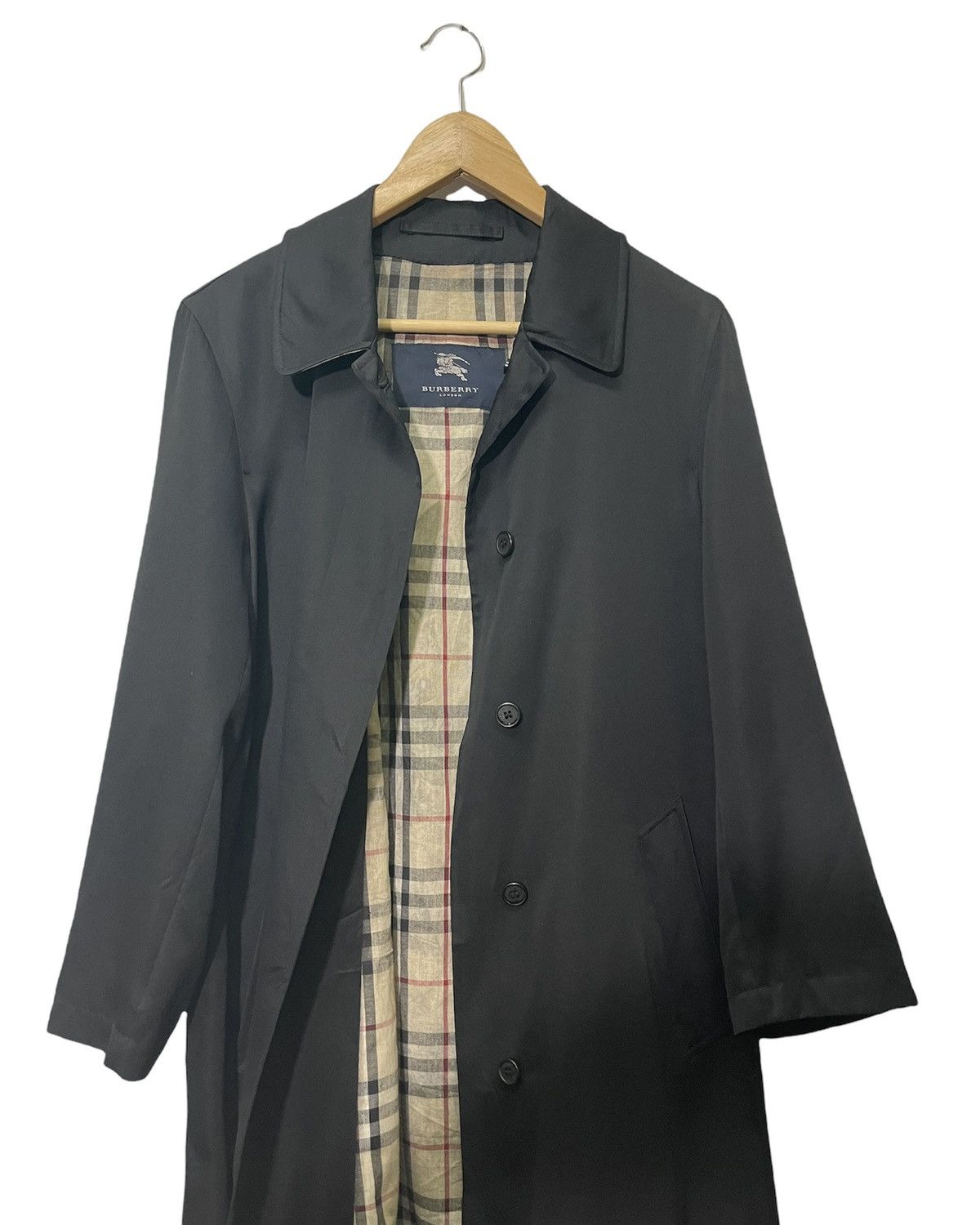Burberry VINTAGE BURBERRY BLACK LONG JACKET Size US M / EU 48-50 / 2 - 2 Thumbnail
