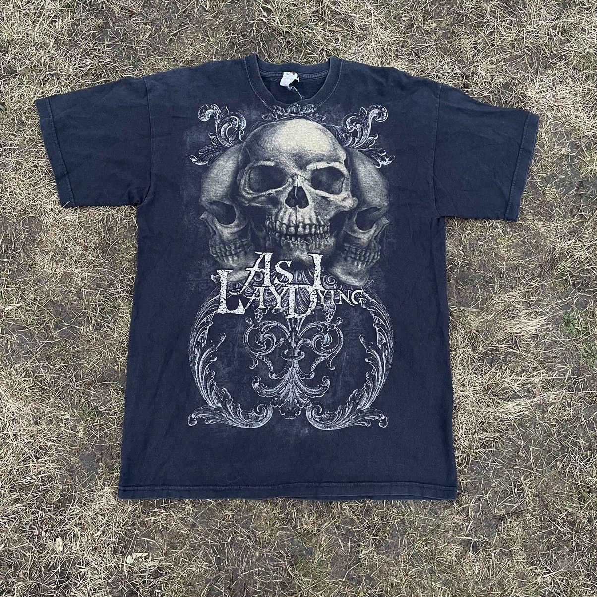 Vintage Vintage 90s Skull Graphic Tee Dark Horror Goth Aesthetic L Size US L / EU 52-54 / 3 - 1 Thumbnail