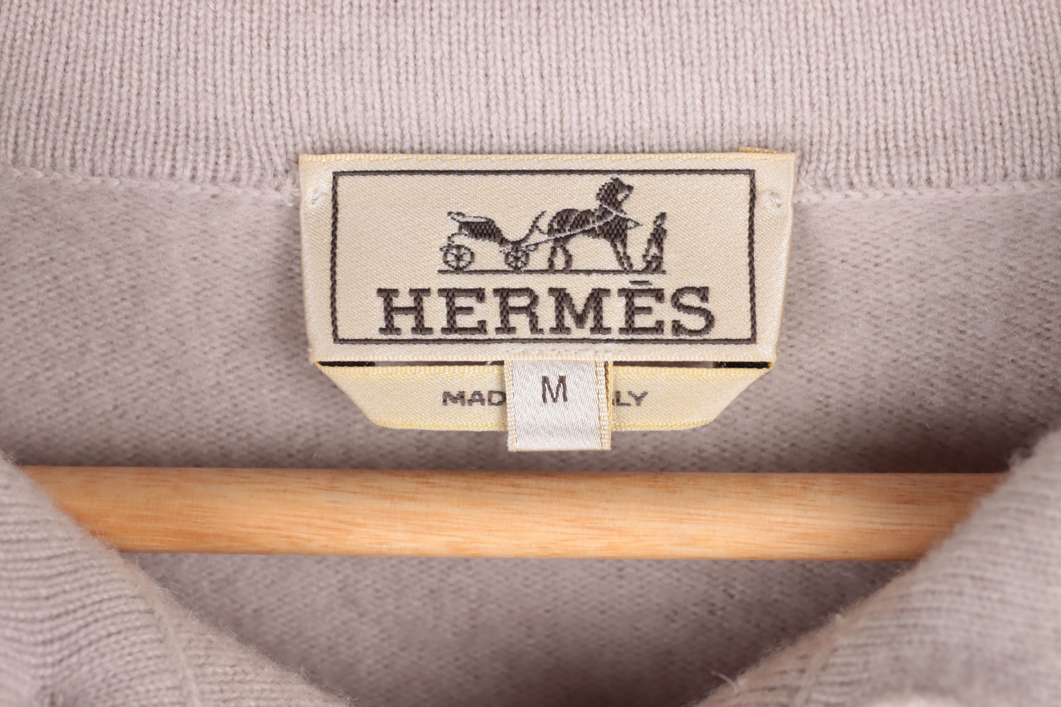 Designer × Hermes Hermes Beige Cashmere Buttoned Sweater Size US M / EU 48-50 / 2 - 3 Thumbnail