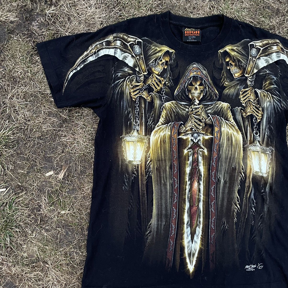 Band Tees Vintage 90s 666 Skulls Sexy Vamp Dead Face Horror Tee 90s Size US L / EU 52-54 / 3 - 3 Thumbnail