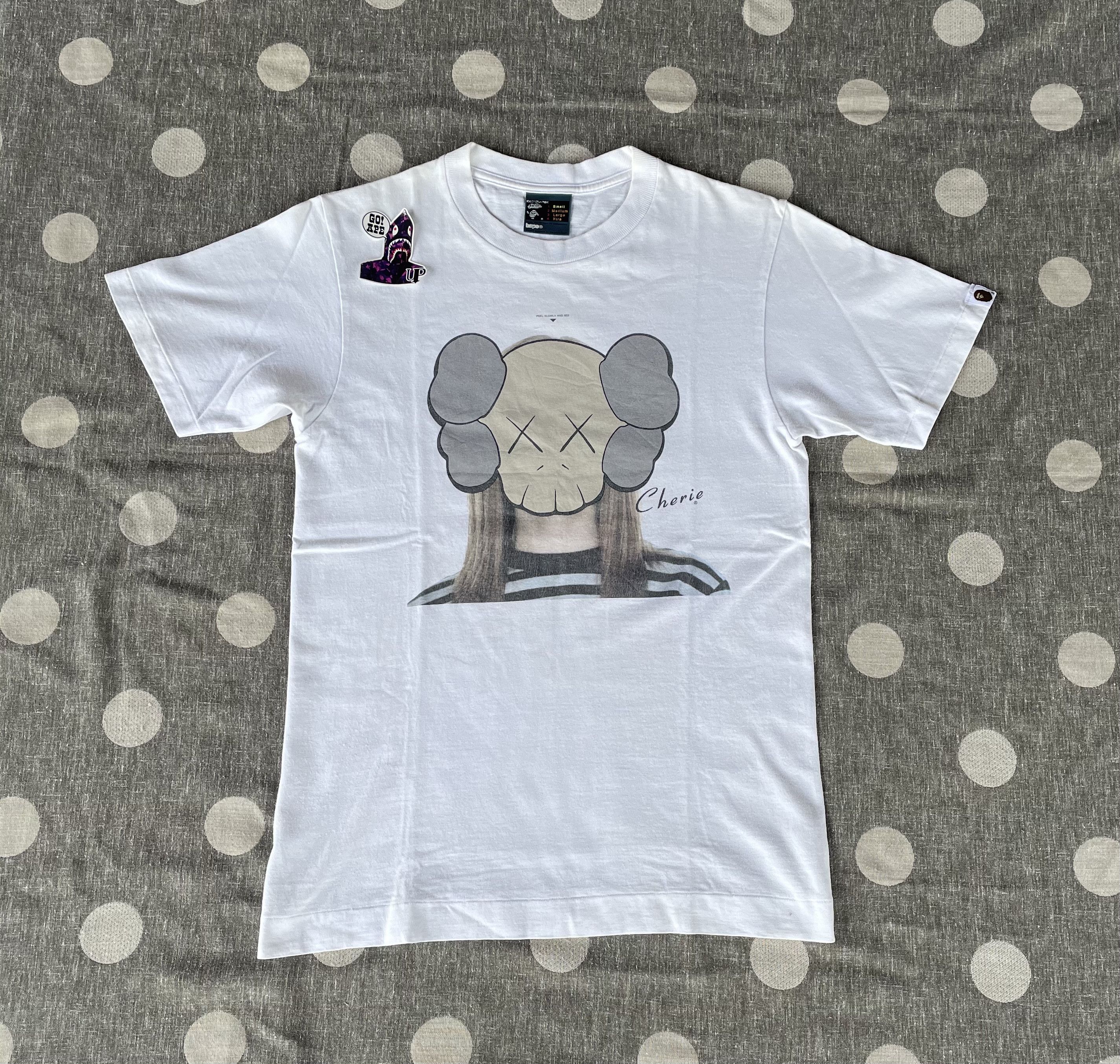 Image of Og Bape x Kaws Cherie Tee in White, Men's (Size Small)