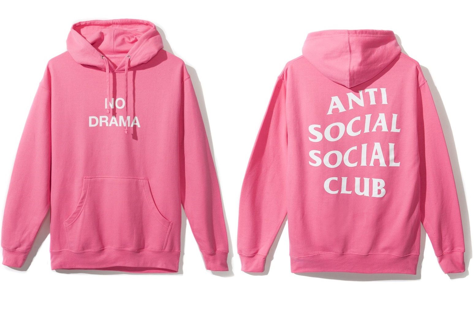 Anti Social Social Club DS ASSC White No Drama Dramatic Pink Hoodie Supreme Bape Size US S / EU 44-46 / 1 - 4 Thumbnail