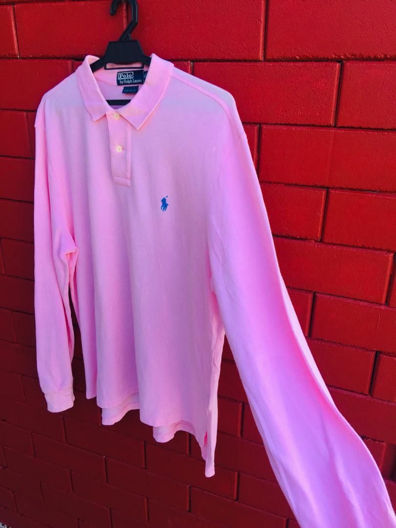 Japanese Brand × Polo Ralph Lauren Polo Long Sleeve Spellout Pink Colour Japanese Style Size US XL / EU 56 / 4 - 4 Thumbnail