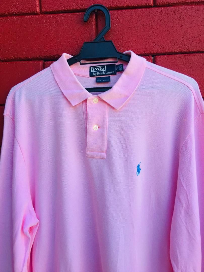 Japanese Brand × Polo Ralph Lauren Polo Long Sleeve Spellout Pink Colour Japanese Style Size US XL / EU 56 / 4 - 5 Thumbnail