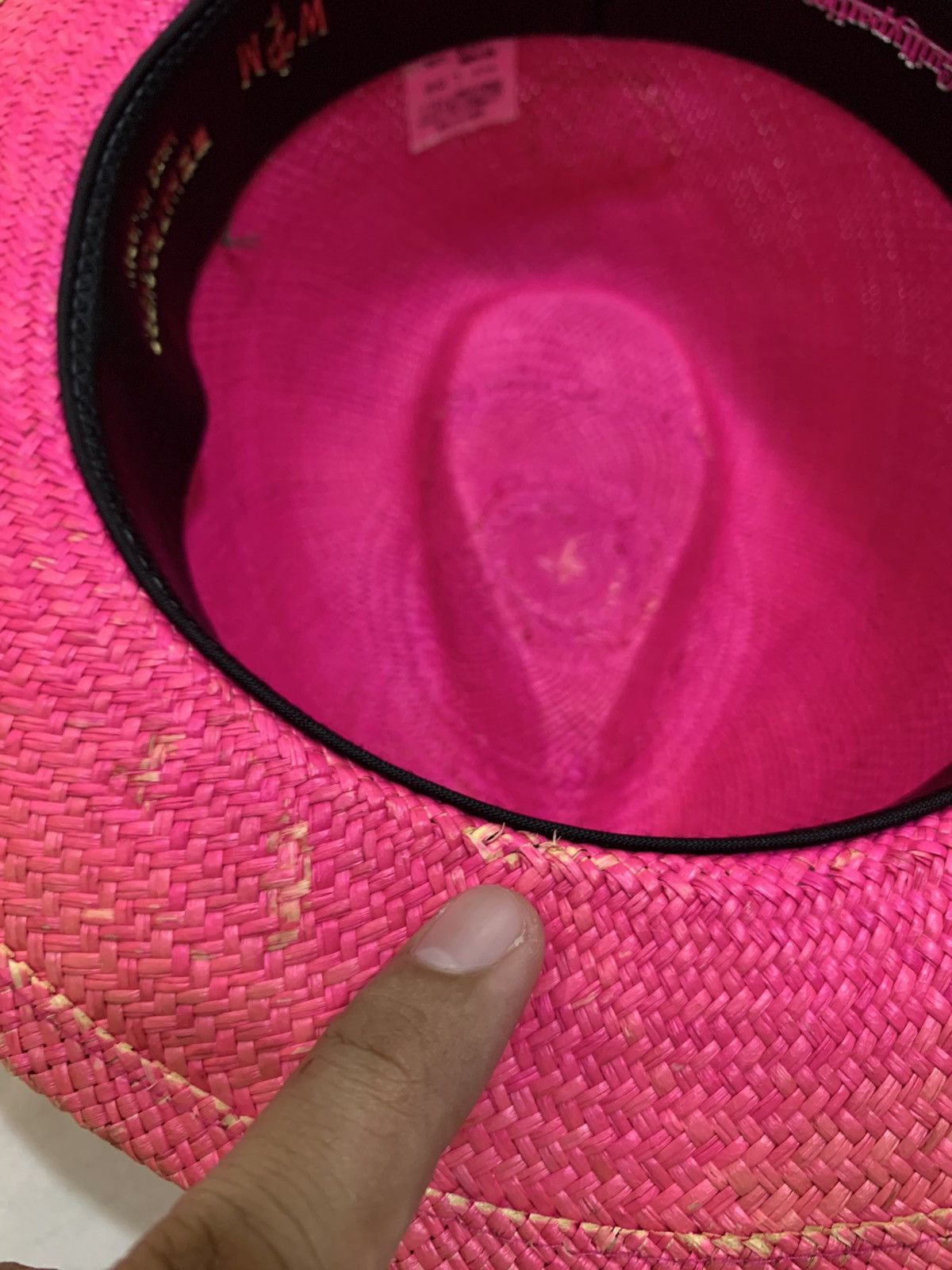 Wacko Maria DISTRESSED PINK STRAW PANAMA HAT RCOKERS JAPAN Size ONE SIZE - 6 Thumbnail