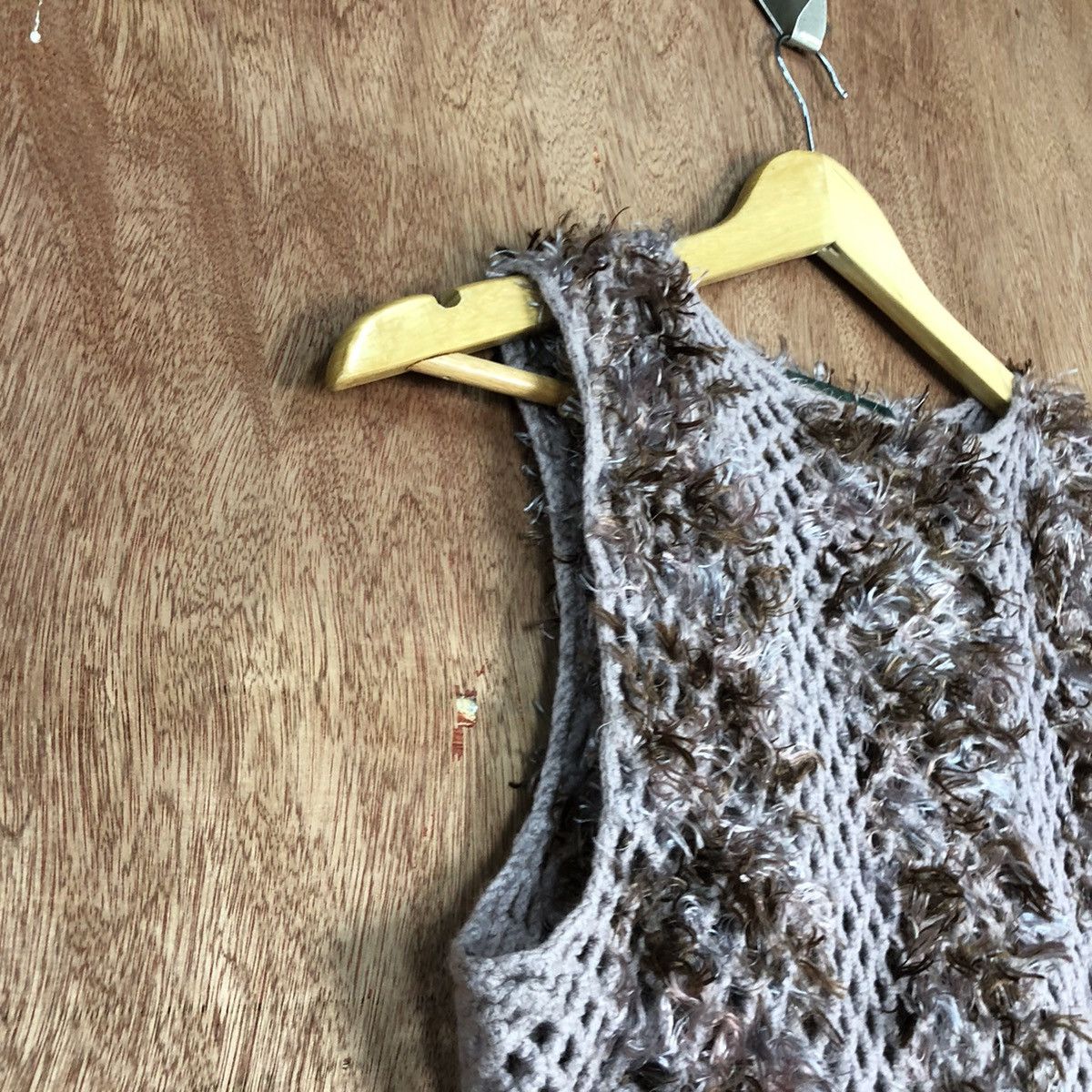 Handmade Japan Purple Shag Shaggy crochet Knit Vest #c839 Size US XS / EU 42 / 0 - 5 Thumbnail