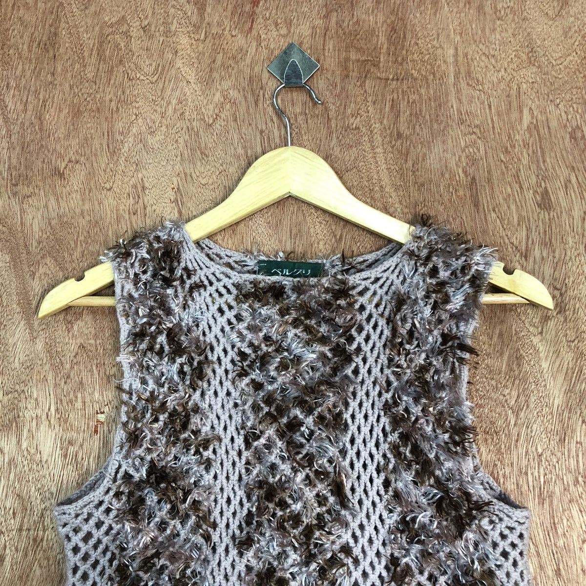 Handmade Japan Purple Shag Shaggy crochet Knit Vest #c839 Size US XS / EU 42 / 0 - 2 Thumbnail