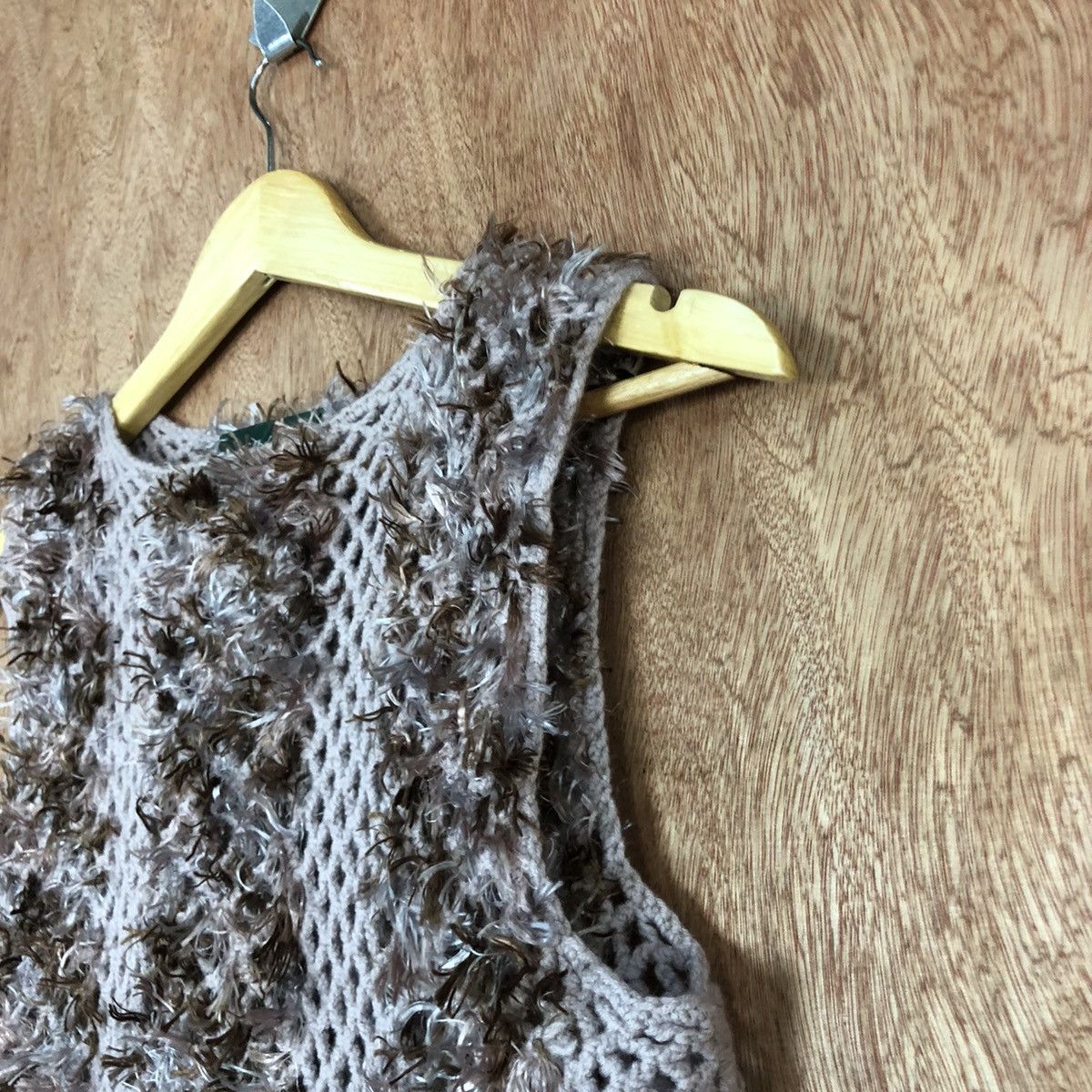 Handmade Japan Purple Shag Shaggy crochet Knit Vest #c839 Size US XS / EU 42 / 0 - 4 Thumbnail