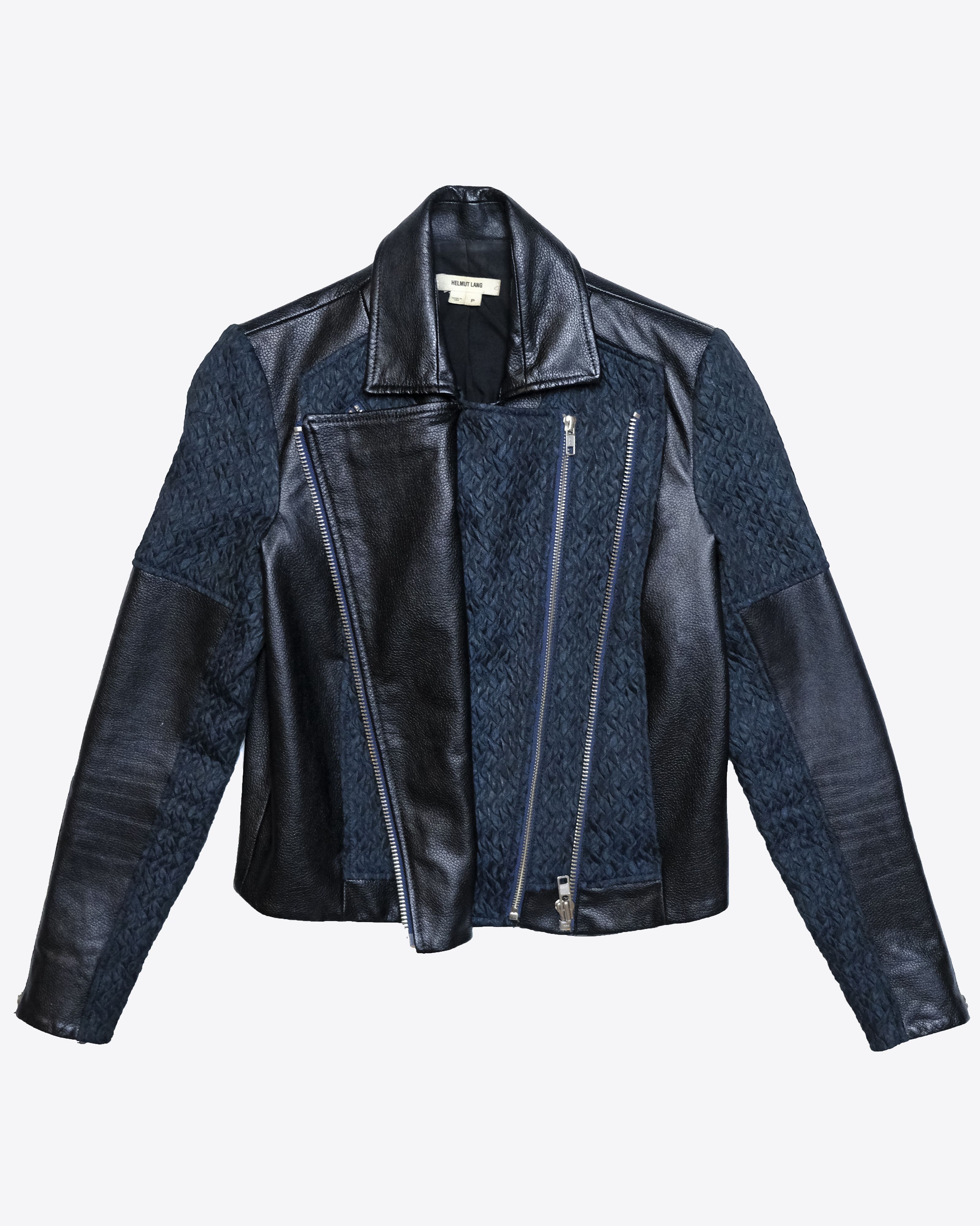 Helmut Lang Helmut Lang Imported Fabric and Leather Zipper Biker Jacket Size US S / EU 44-46 / 1 - 2 Thumbnail