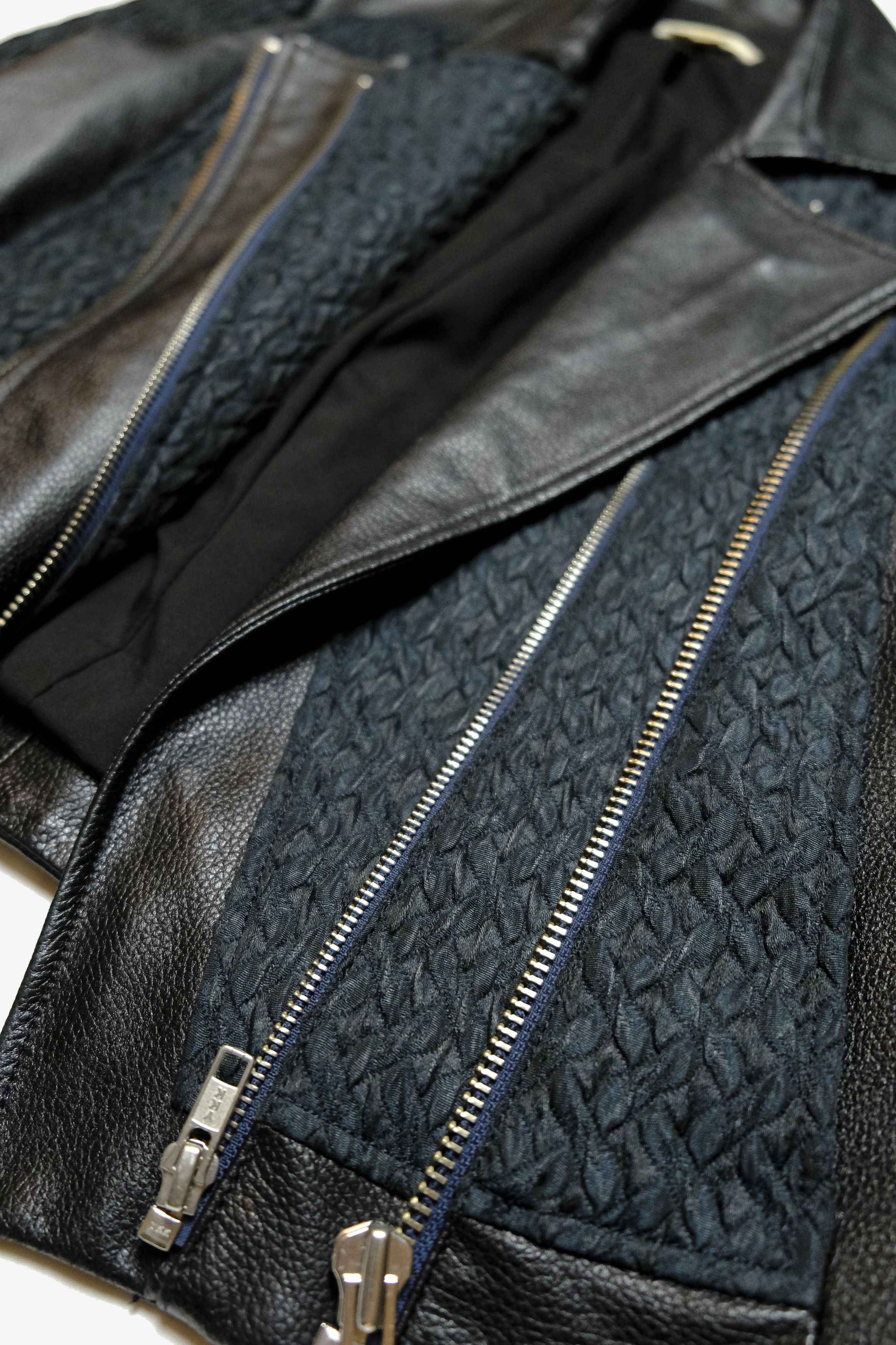 Helmut Lang Helmut Lang Imported Fabric and Leather Zipper Biker Jacket Size US S / EU 44-46 / 1 - 4 Thumbnail