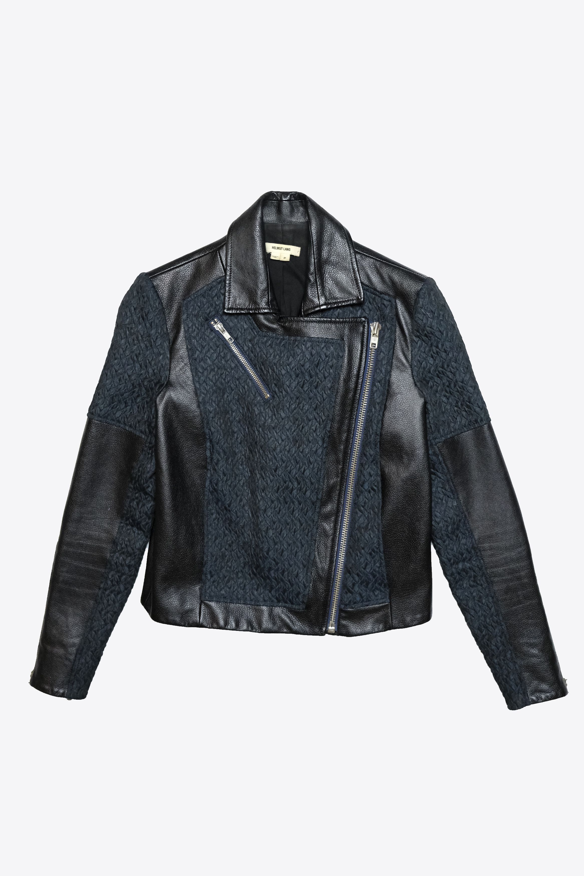 Helmut Lang Helmut Lang Imported Fabric and Leather Zipper Biker Jacket Size US S / EU 44-46 / 1 - 3 Thumbnail