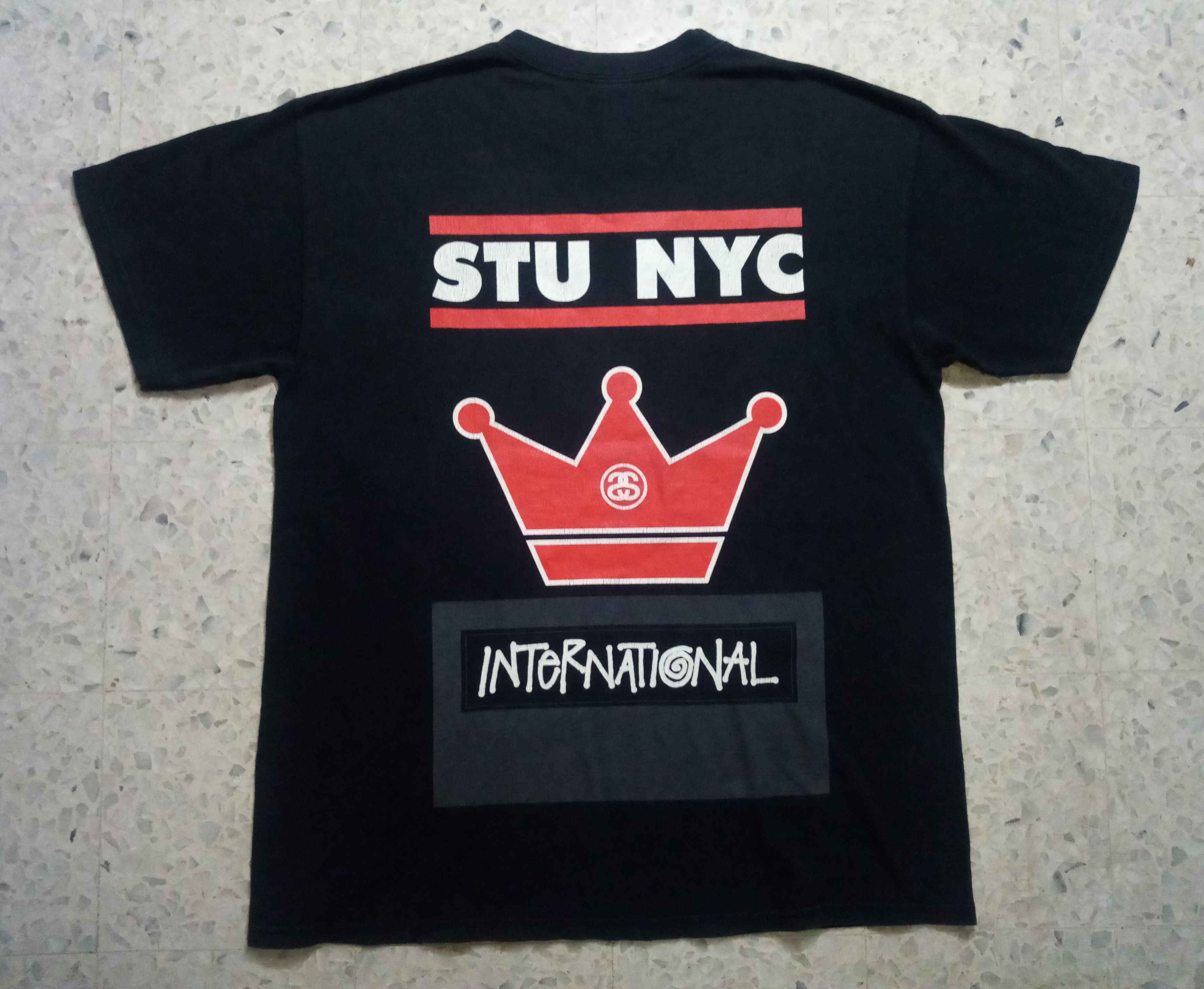 Stussy × Vintage VTG Stussy Worldwide Stu Nyc DMC shirt streetwear Size US L / EU 52-54 / 3 - 4 Thumbnail