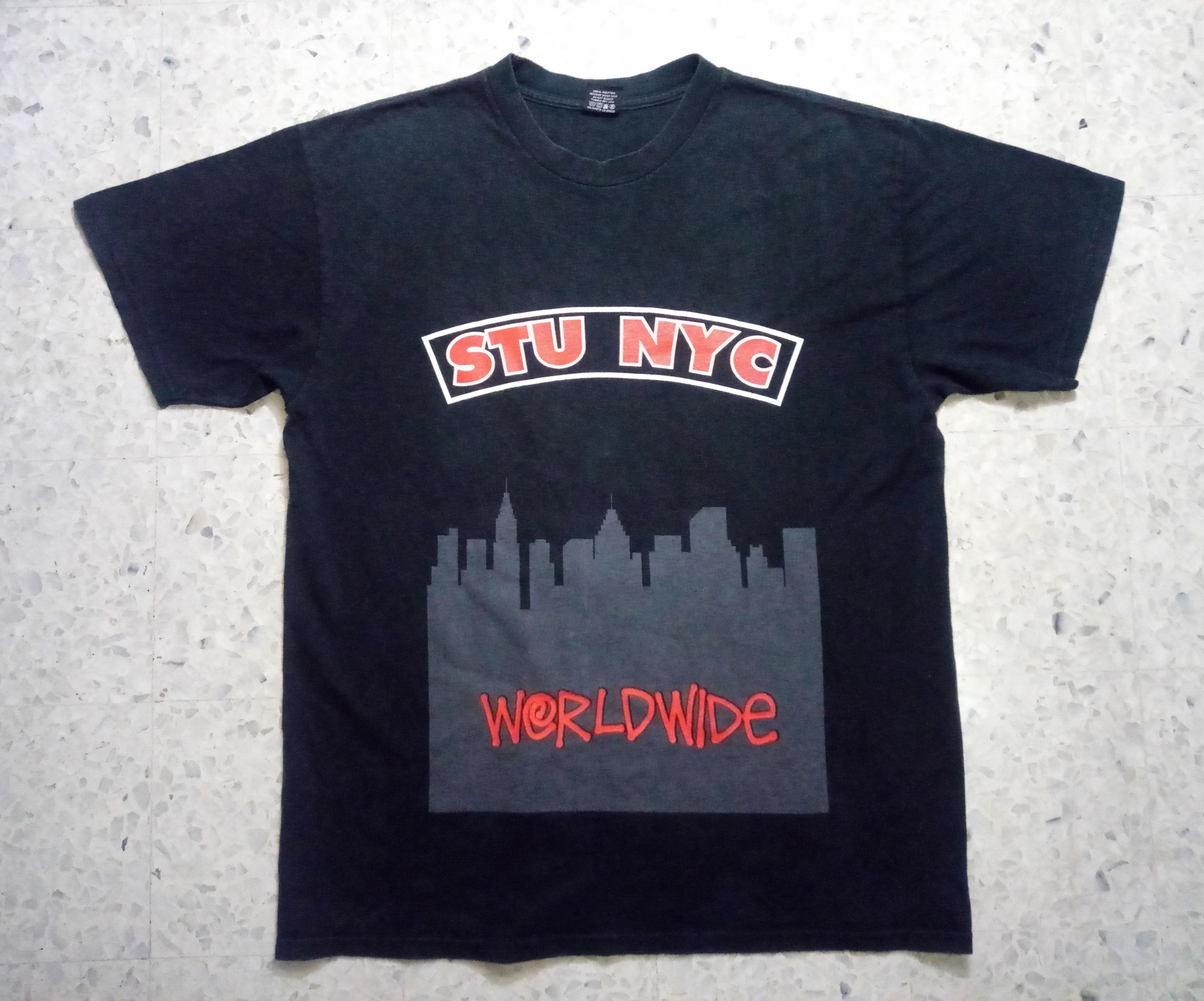 Stussy × Vintage VTG Stussy Worldwide Stu Nyc DMC shirt streetwear Size US L / EU 52-54 / 3 - 2 Thumbnail