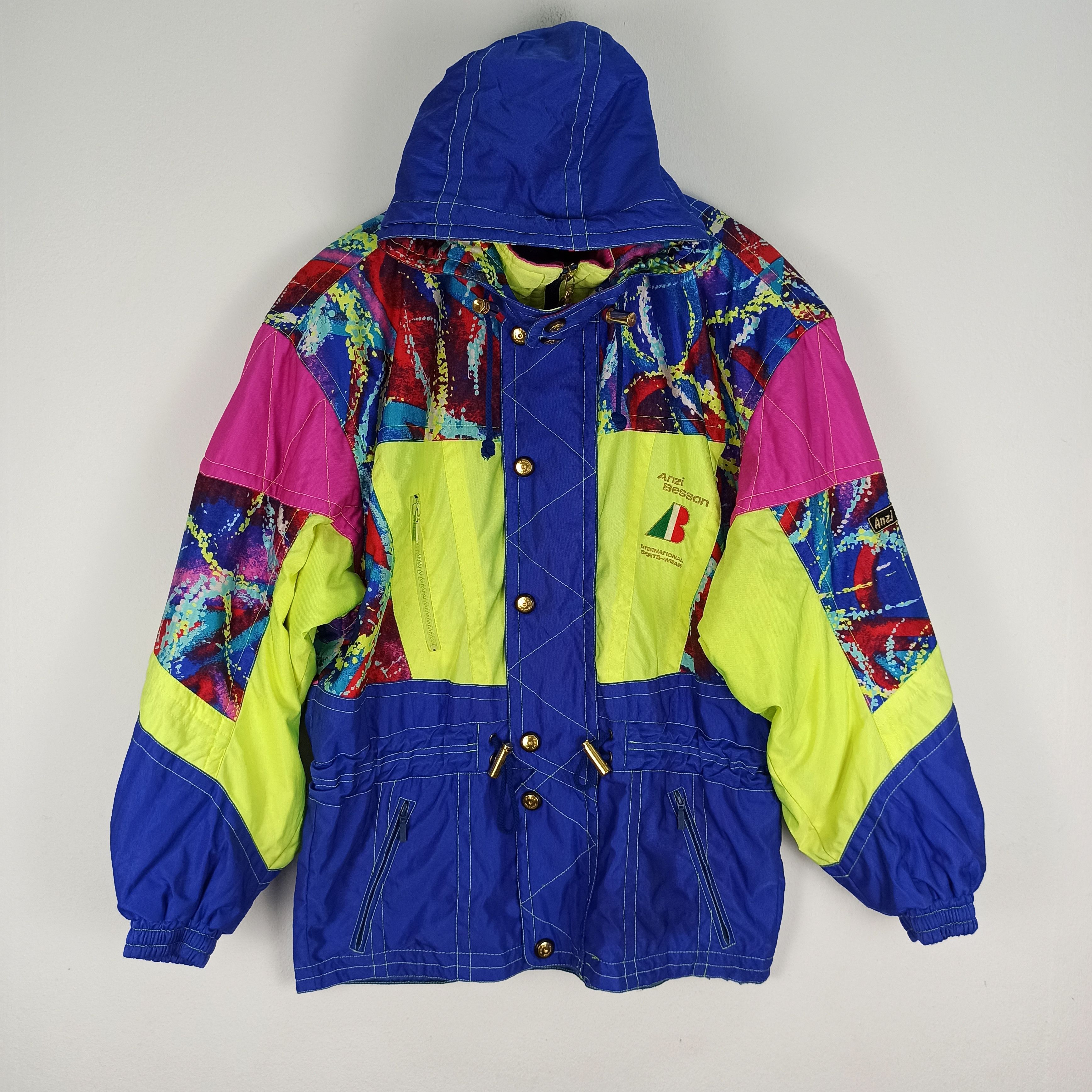 Vintage Anzi Besson Multicolor Ski Wear Jacket