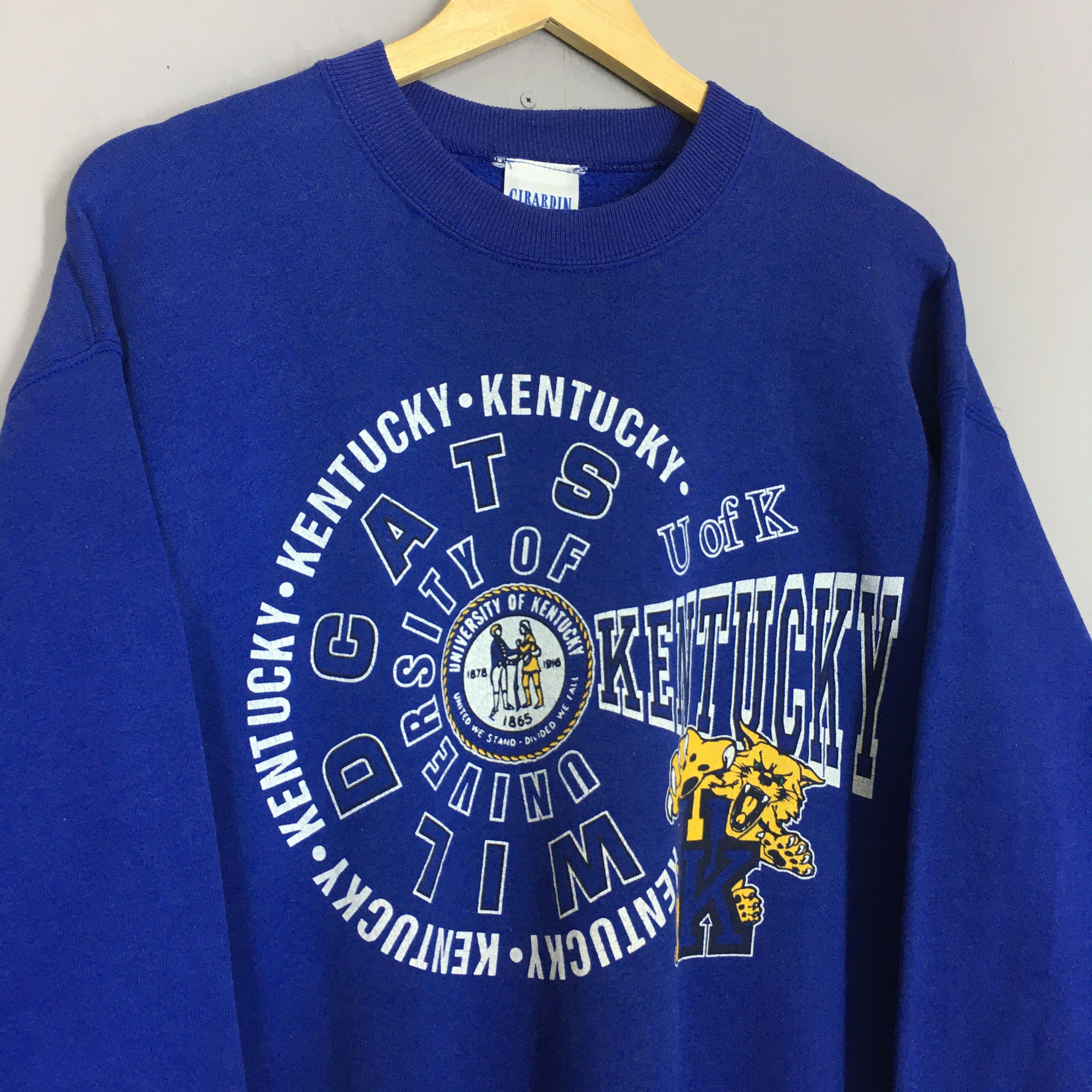 NCAA × Vintage Vintage 90s University Of Kentucky Blue Sweatshirt Large Size US L / EU 52-54 / 3 - 3 Thumbnail