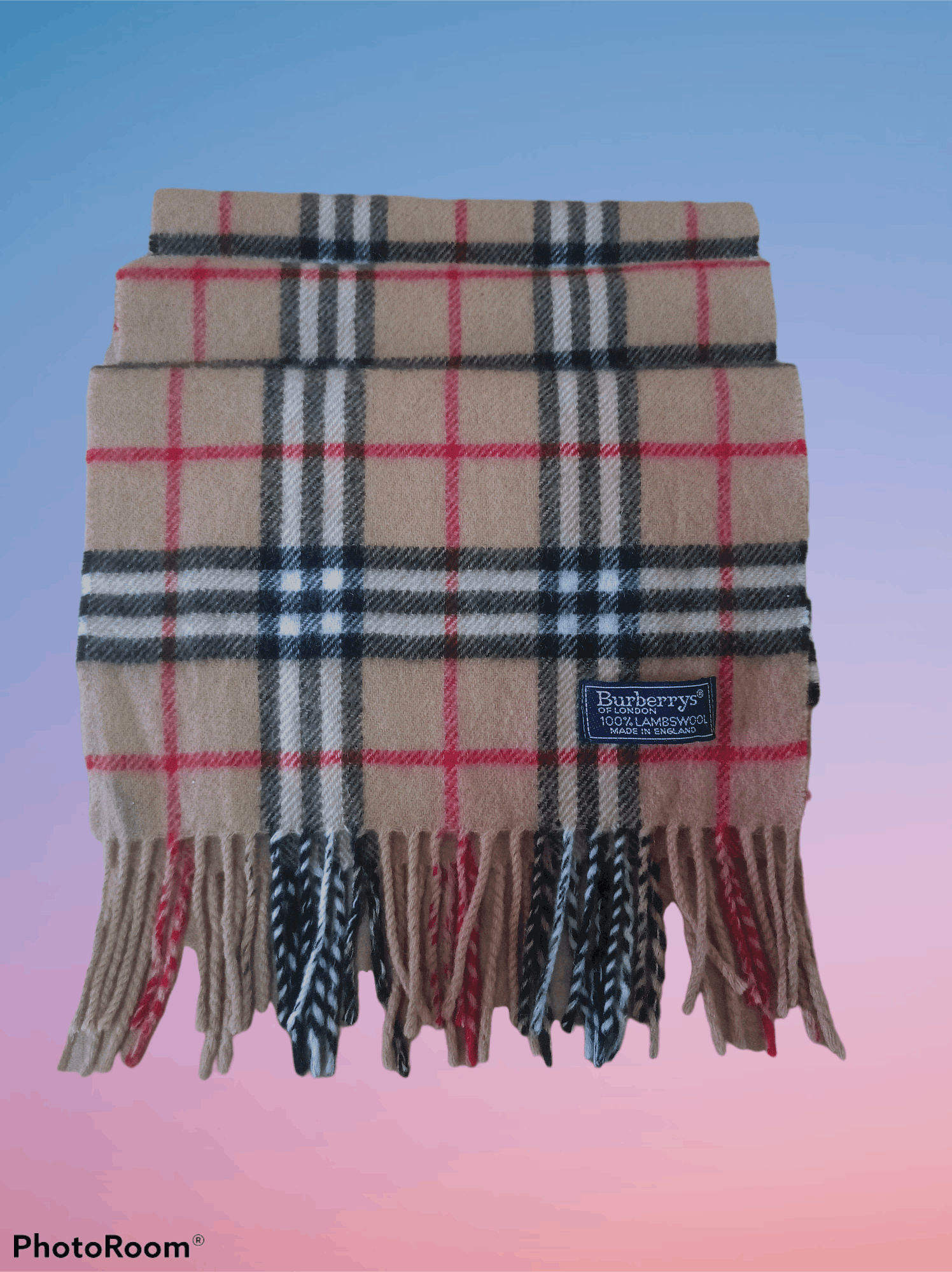 Burberry × Burberry Prorsum × Vintage 🔥Burberry Vintage Tan Novacheck Lambswool Scarf🔥 Size ONE SIZE - 2 Thumbnail