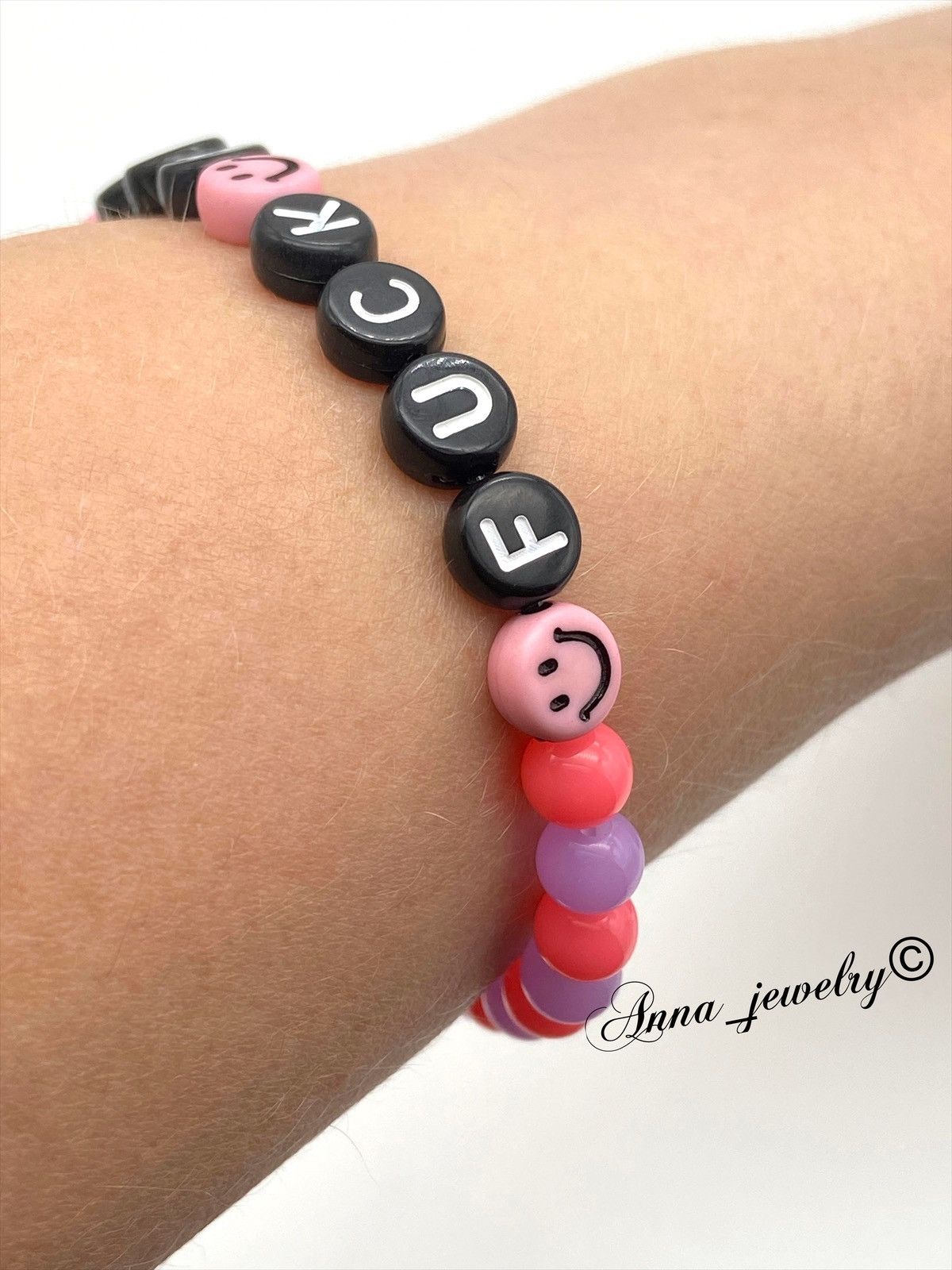 Jewelry Fuck you acrylic stretch bracelet Size ONE SIZE - 3 Thumbnail
