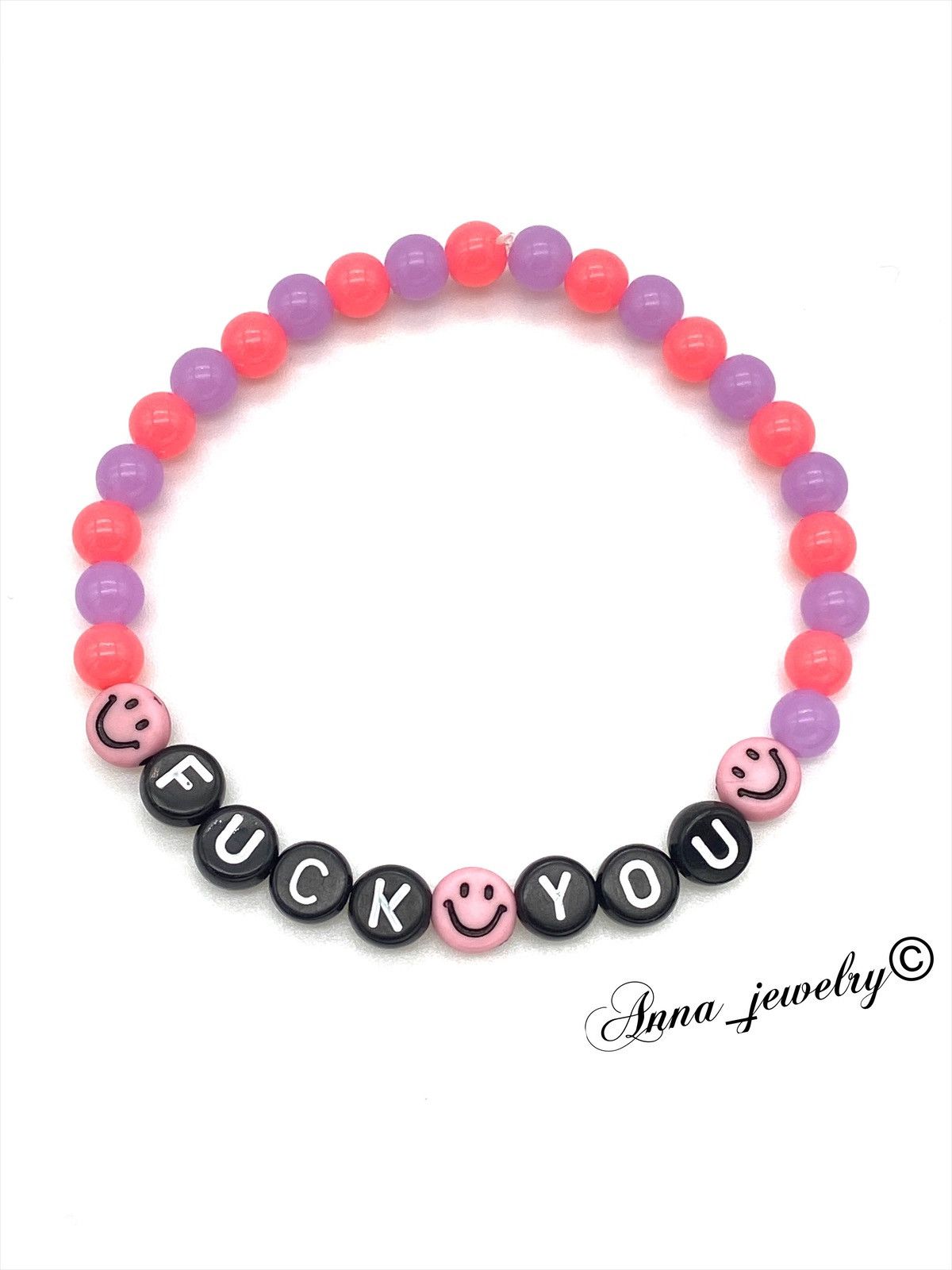 Jewelry Fuck you acrylic stretch bracelet Size ONE SIZE - 1 Thumbnail