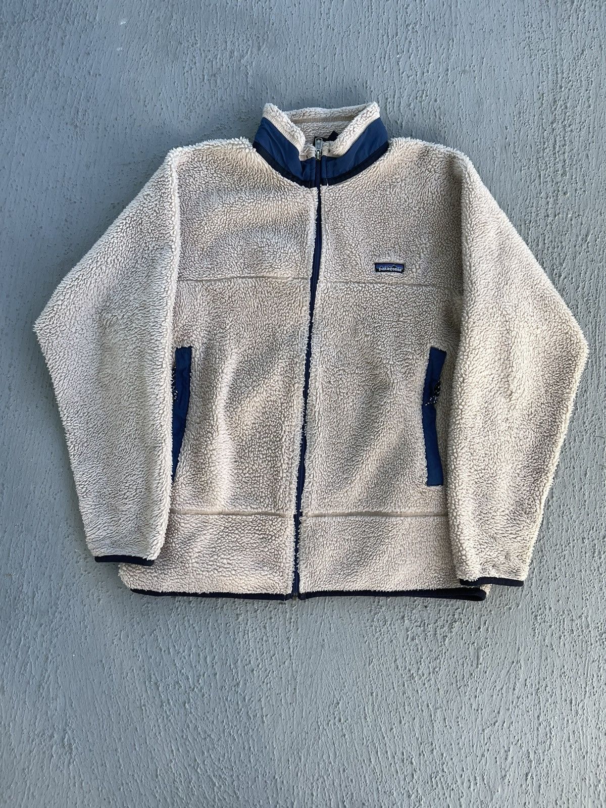 Patagonia × Vintage Vintage Cream Patagonia Deep Pile Retro X Fleece Jacket Size US L / EU 52-54 / 3 - 1 Thumbnail