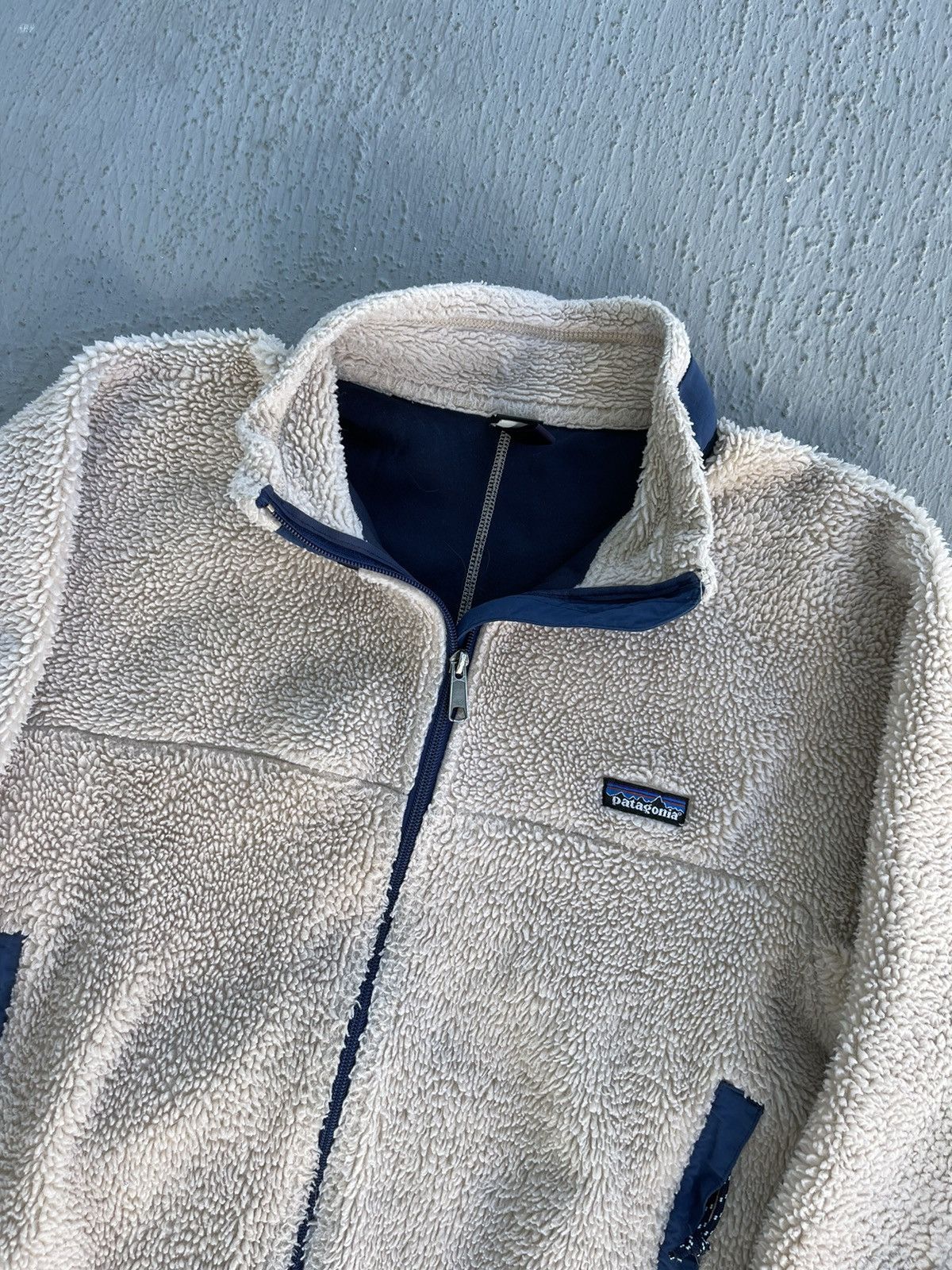 Patagonia × Vintage Vintage Cream Patagonia Deep Pile Retro X Fleece Jacket Size US L / EU 52-54 / 3 - 2 Thumbnail