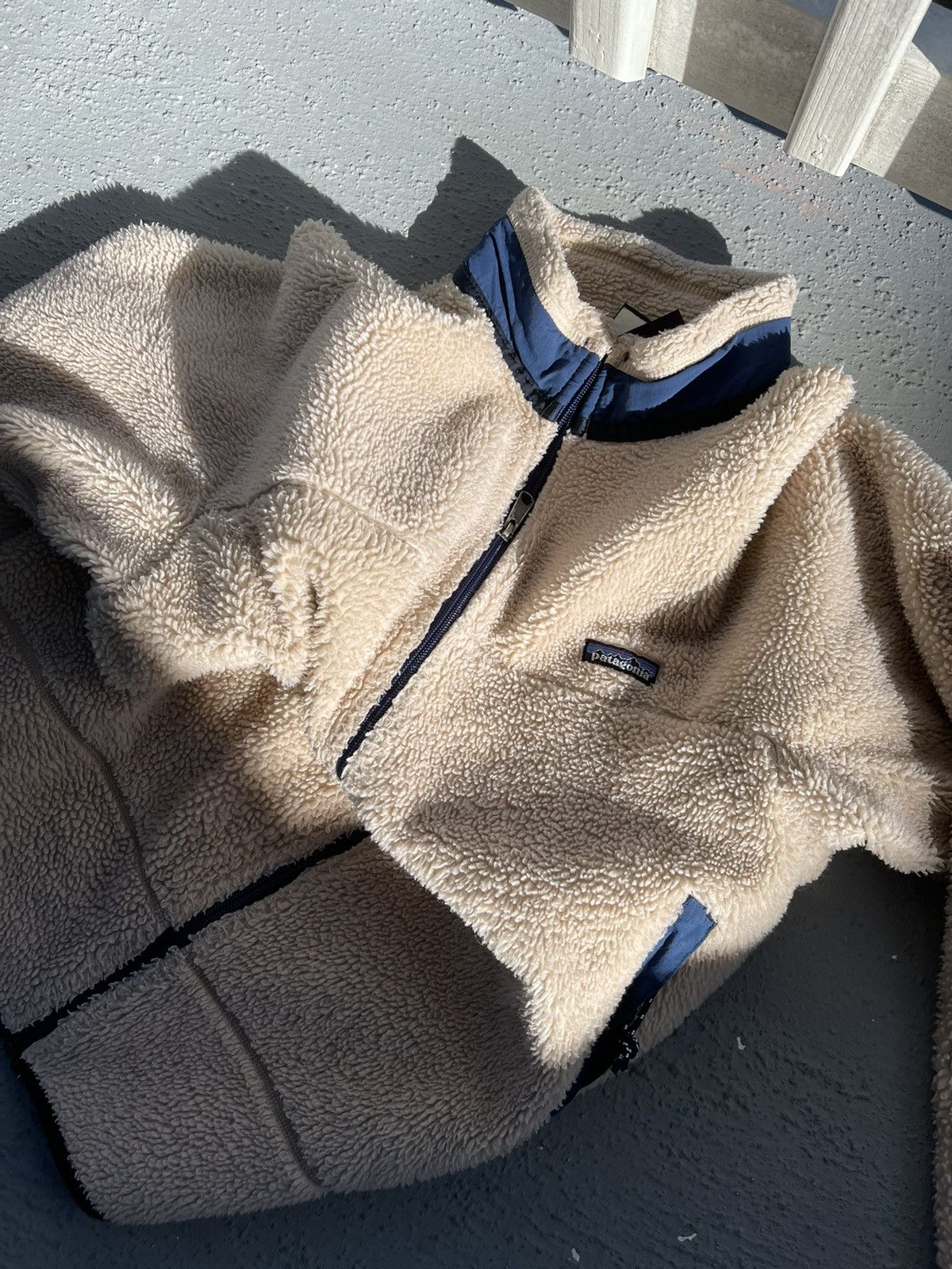 Patagonia × Vintage Vintage Cream Patagonia Deep Pile Retro X Fleece Jacket Size US L / EU 52-54 / 3 - 3 Thumbnail