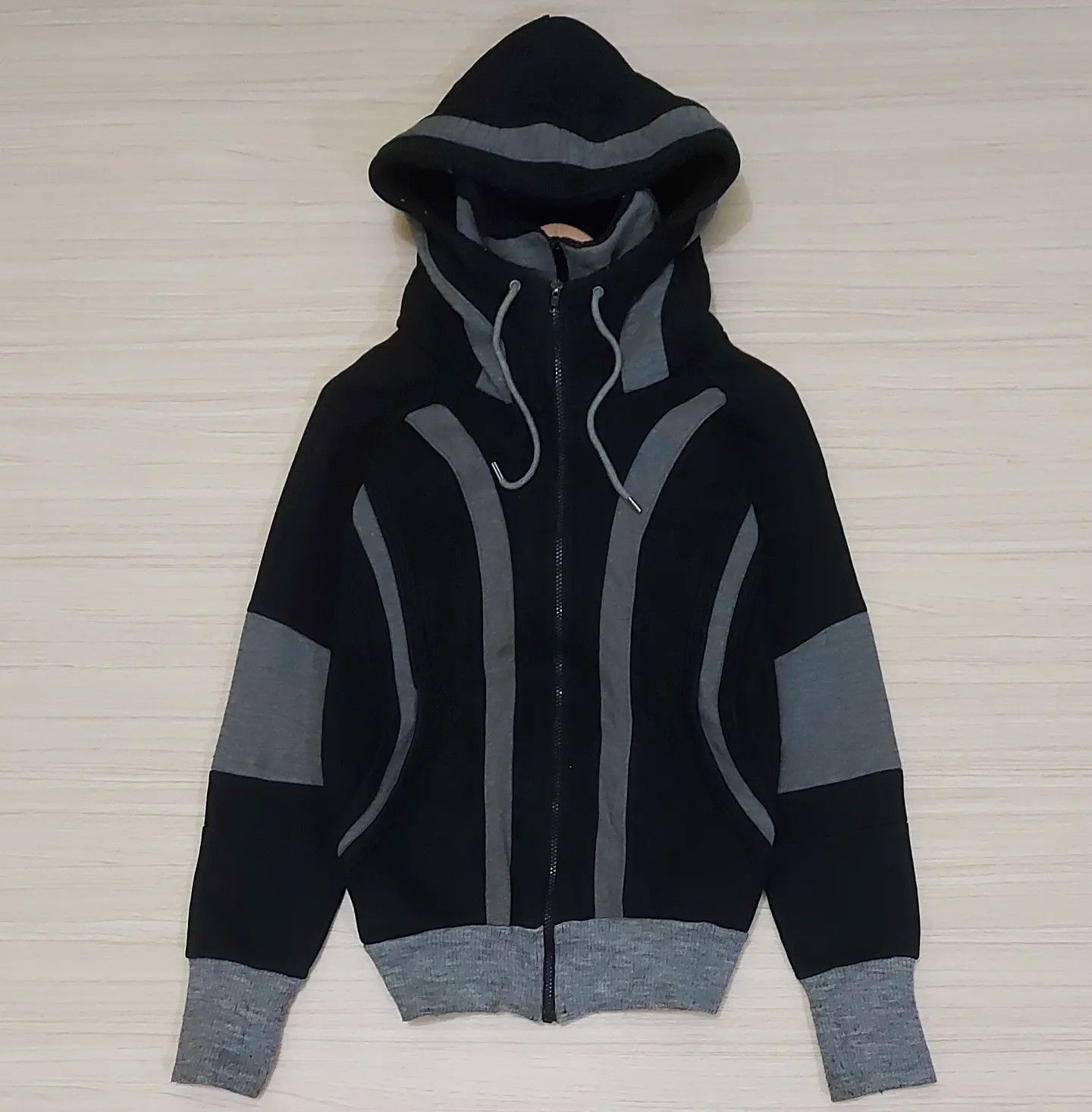image of Jun Takahashi x Undercover Undercoverism For Rebels Zip Hoodie in Black Grey, Men's (Size Small)